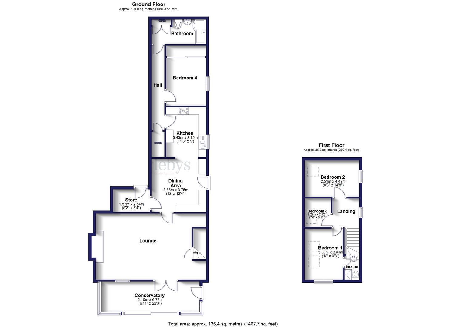 Meadow View Cottage, Holywell Farm, Loftus floorplan