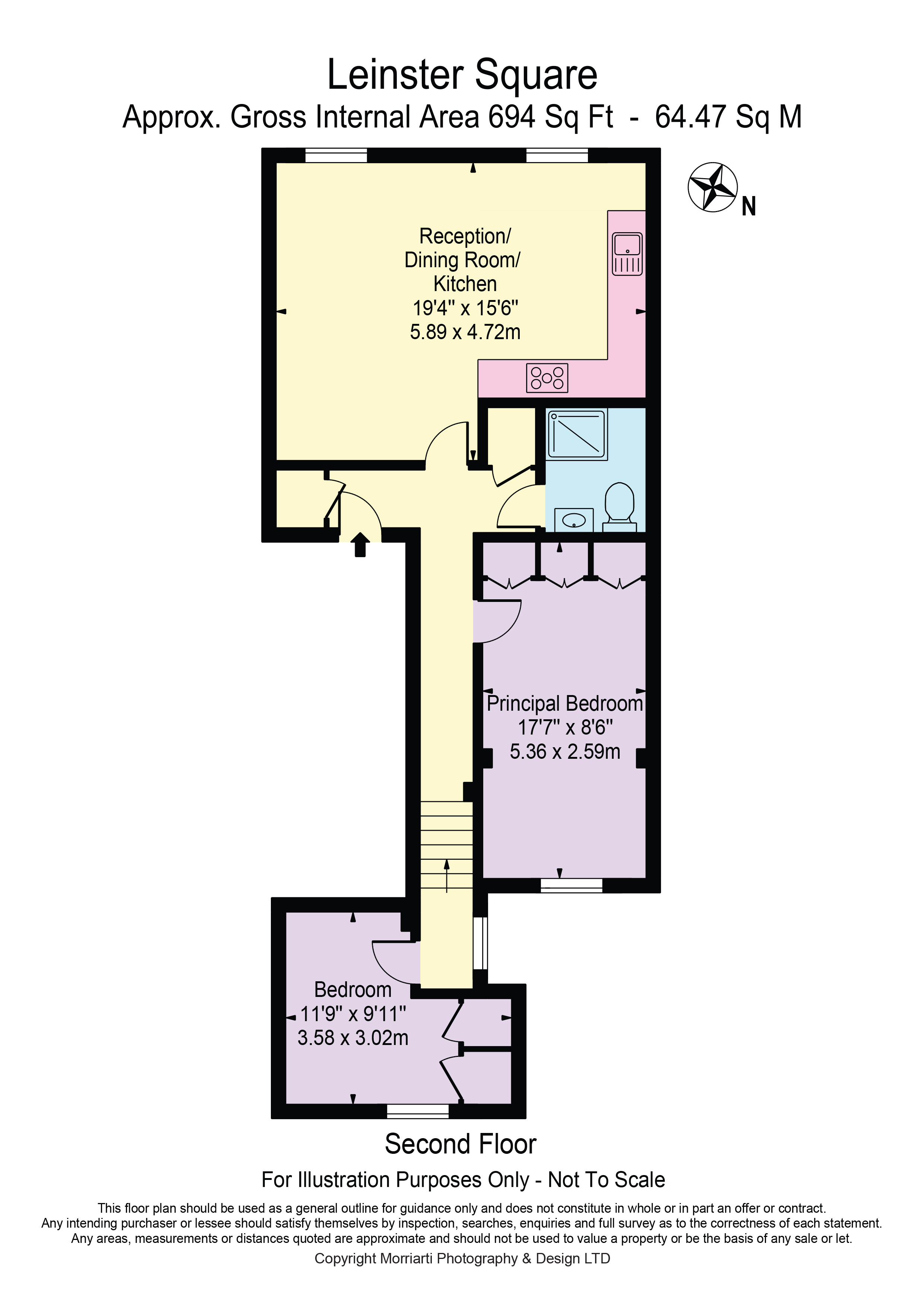 Flat D, 33, Leinster Square, London floorplan