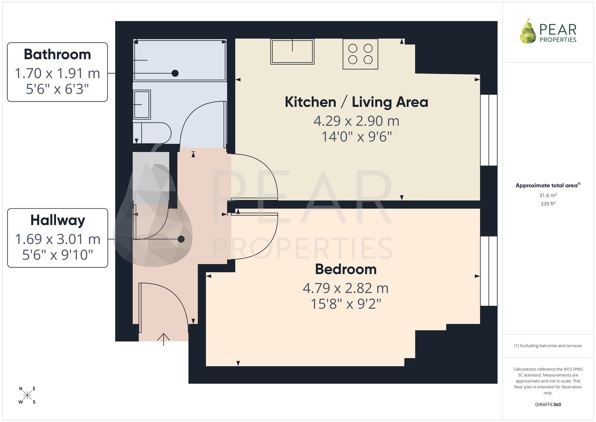 Flat 90, Columbia House, Worthing floorplan