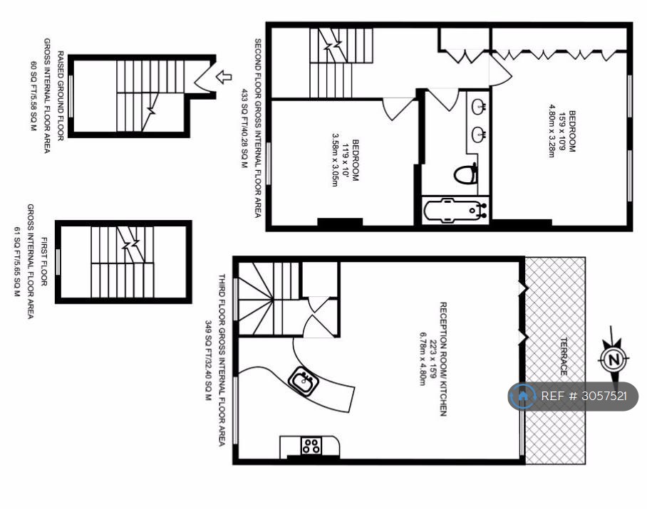 Upper Maisonette Floor Flat, Barnsbury Road Islington, London floorplan