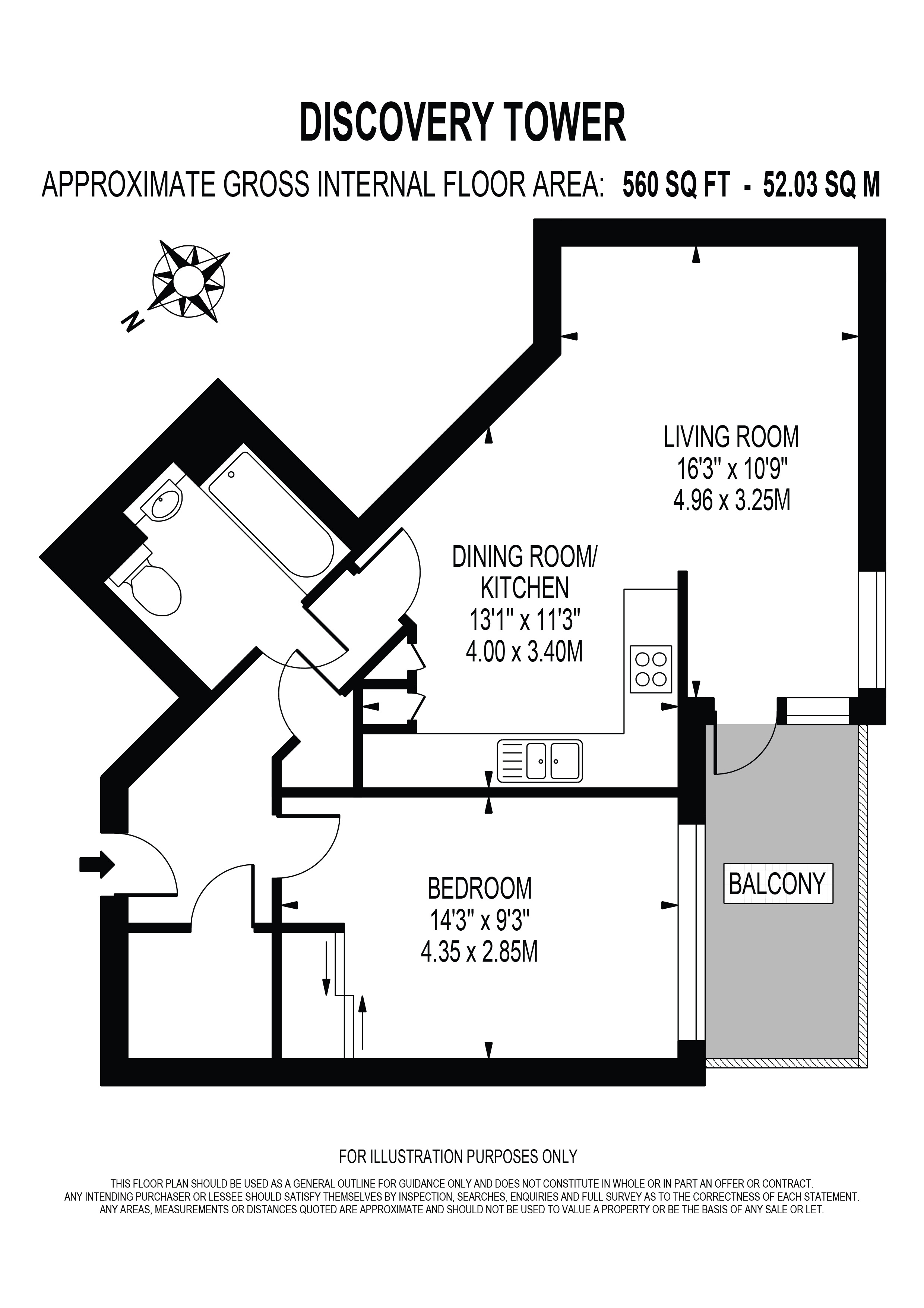 3 Discovery Tower 1, Terry Spinks Place, London floorplan