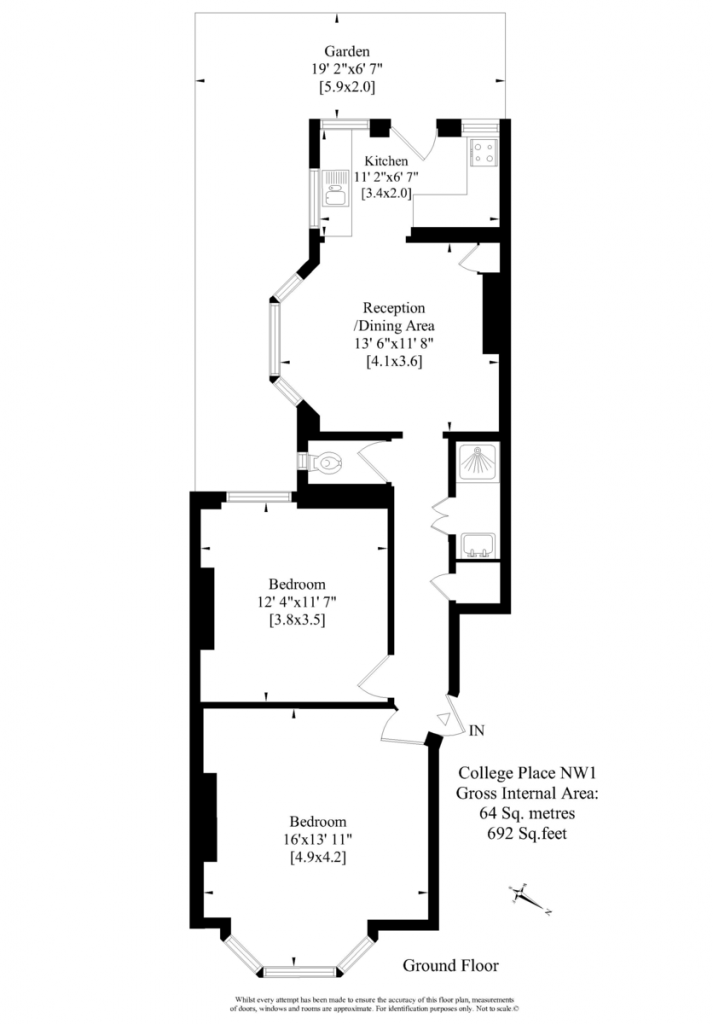 2 Bedrooms Flat to rent in College Place, Camden Town, London NW1