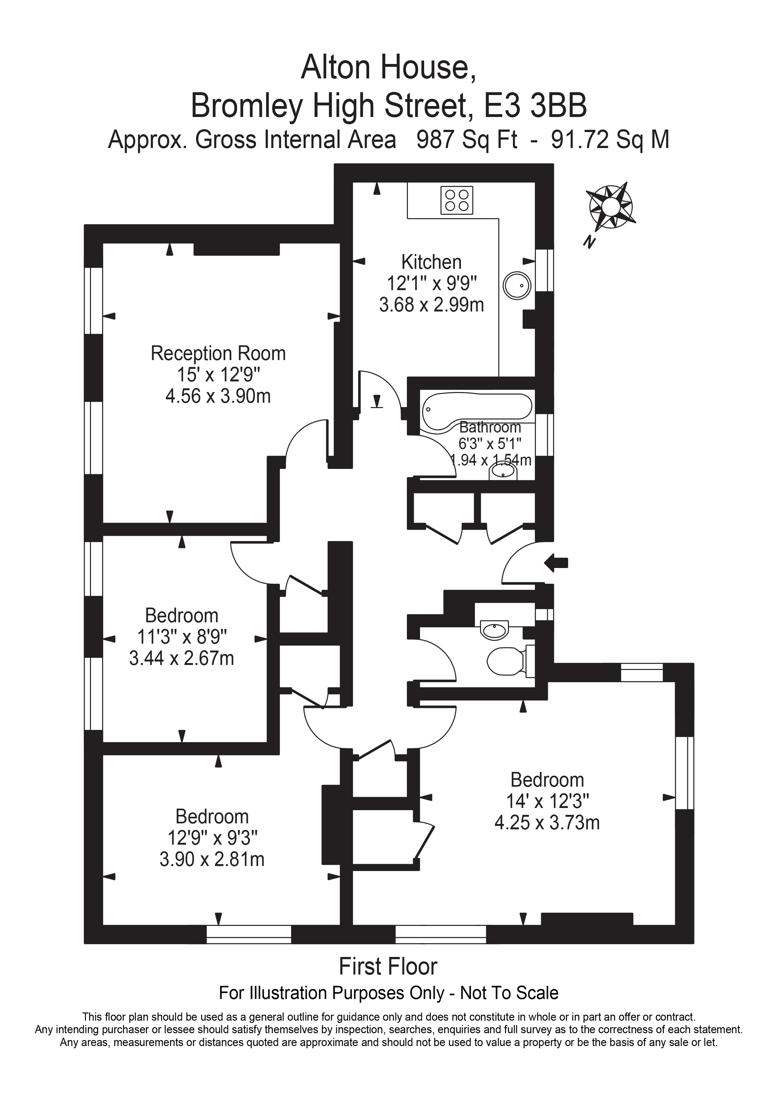 3 Bedrooms Flat to rent in Alton House, Bromley High Street, London E3