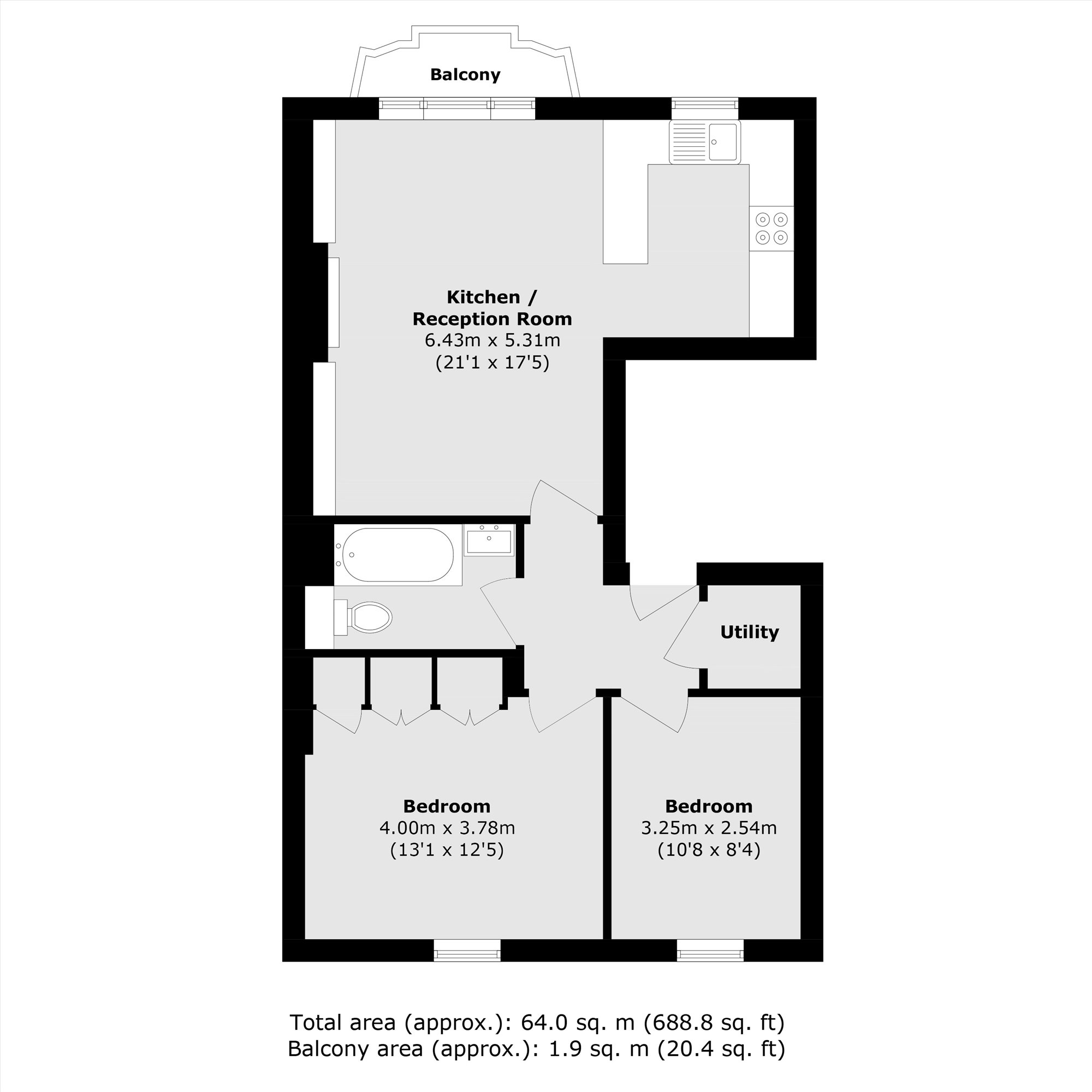 Flat 3, 184, Holland Road, LONDON floorplan