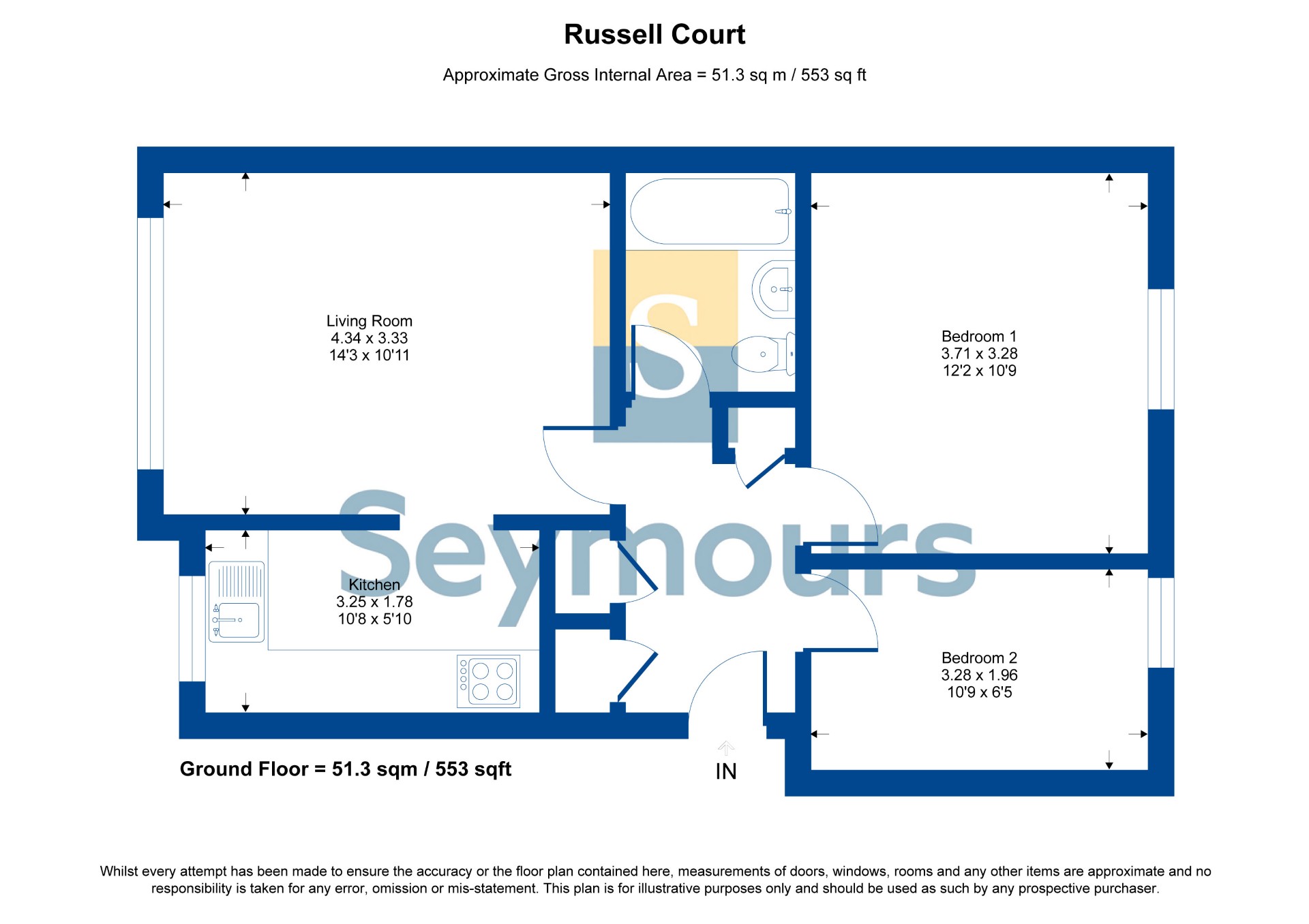 11, Russell Court, Camberley floorplan