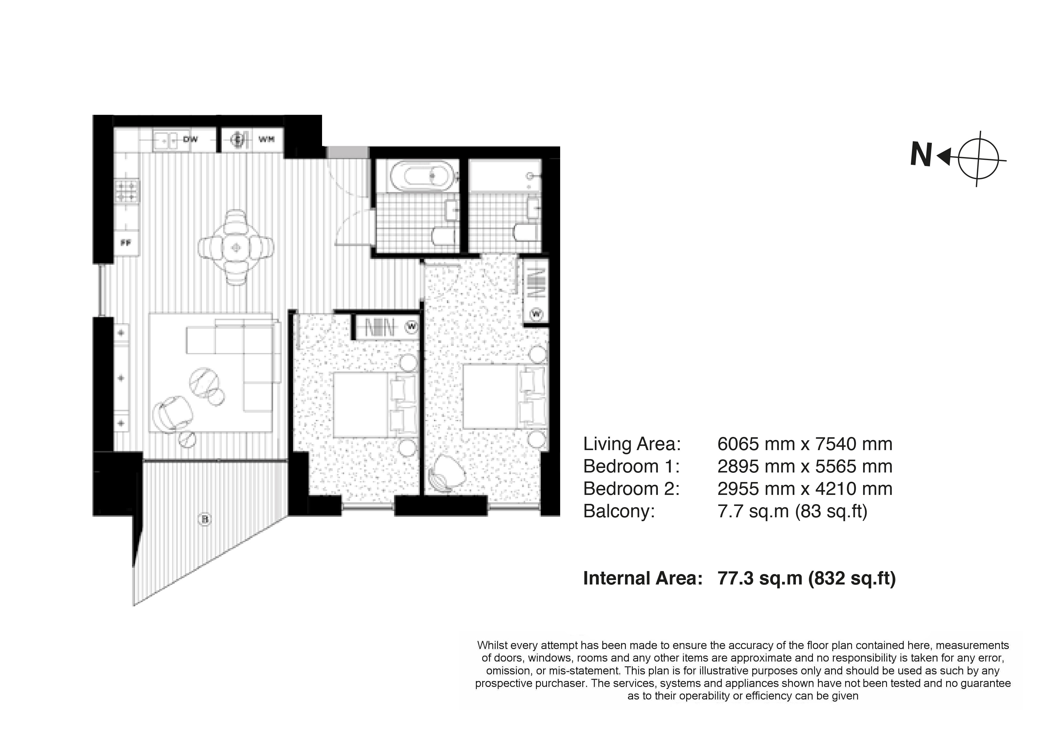 Flat 108, Carrick House, Royal Wharf floorplan