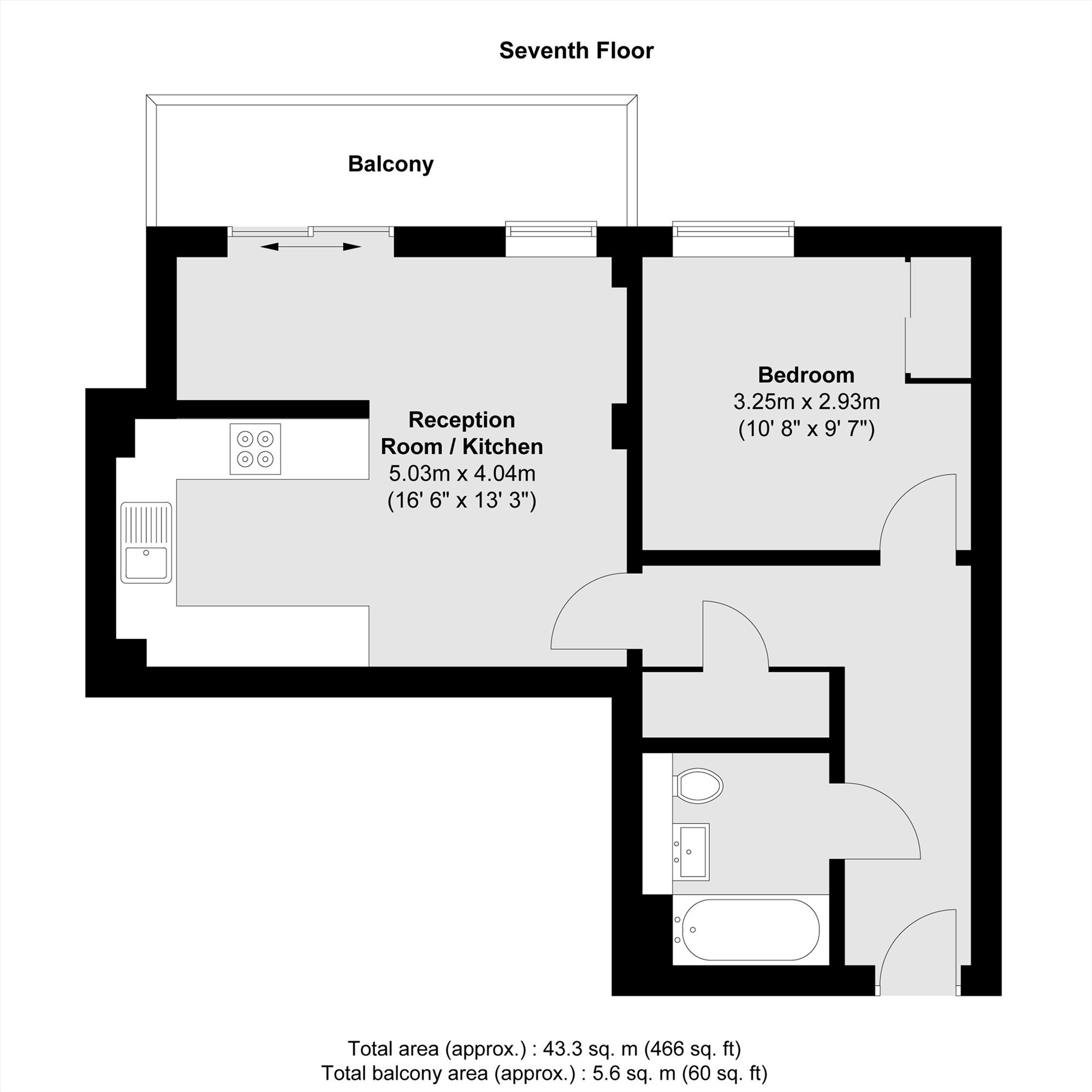 Flat 134, Trentham Court, Victoria Road, London floorplan