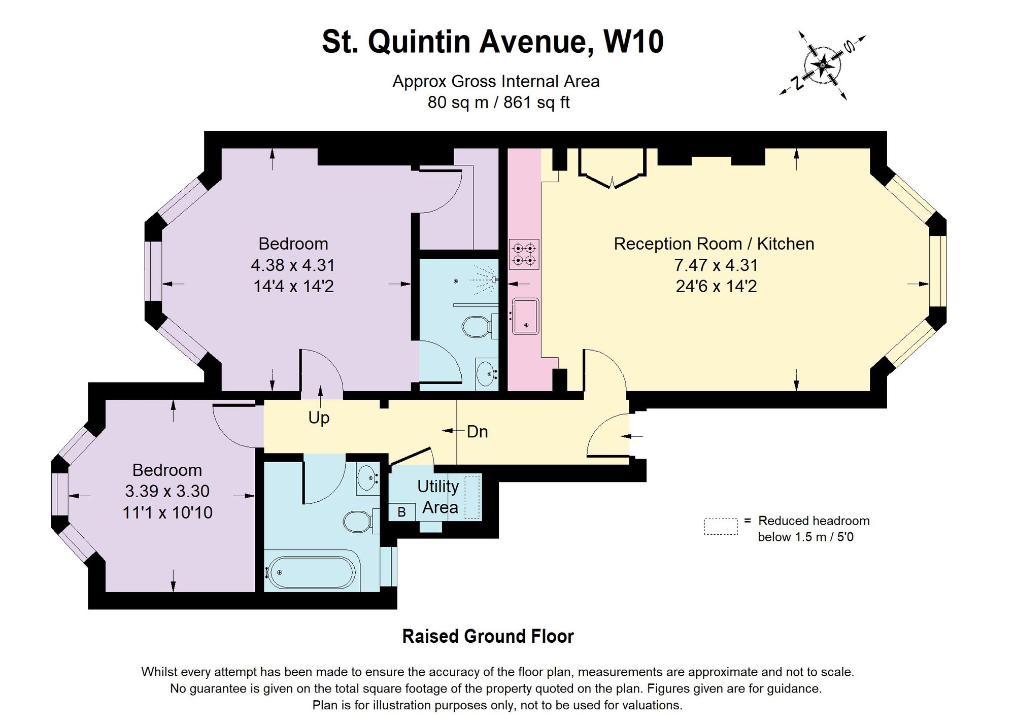 Flat 2, 12 St. Quintin Avenue, London floorplan