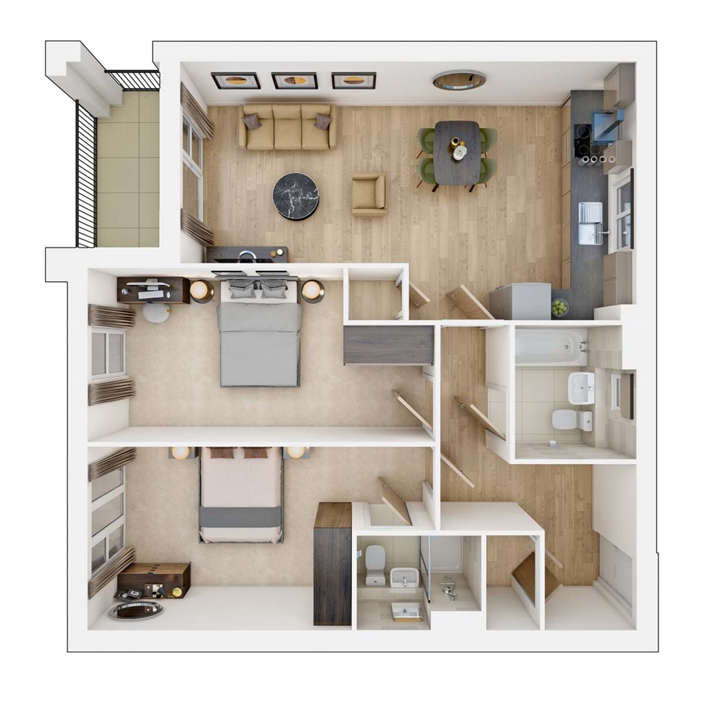 Kingswell Court - Plot 929, Shorncliffe Heights, Sales Information Centre, Off Royal Military Avenue, Folkestone floorplan