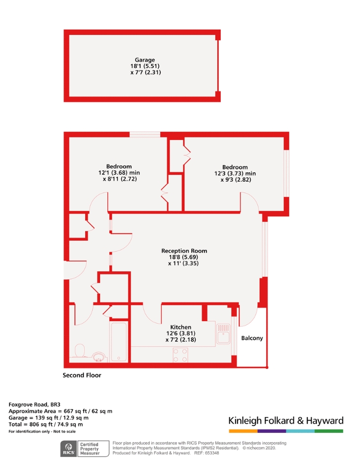 14 Rochelle Court, 26, Foxgrove Road, Kent floorplan