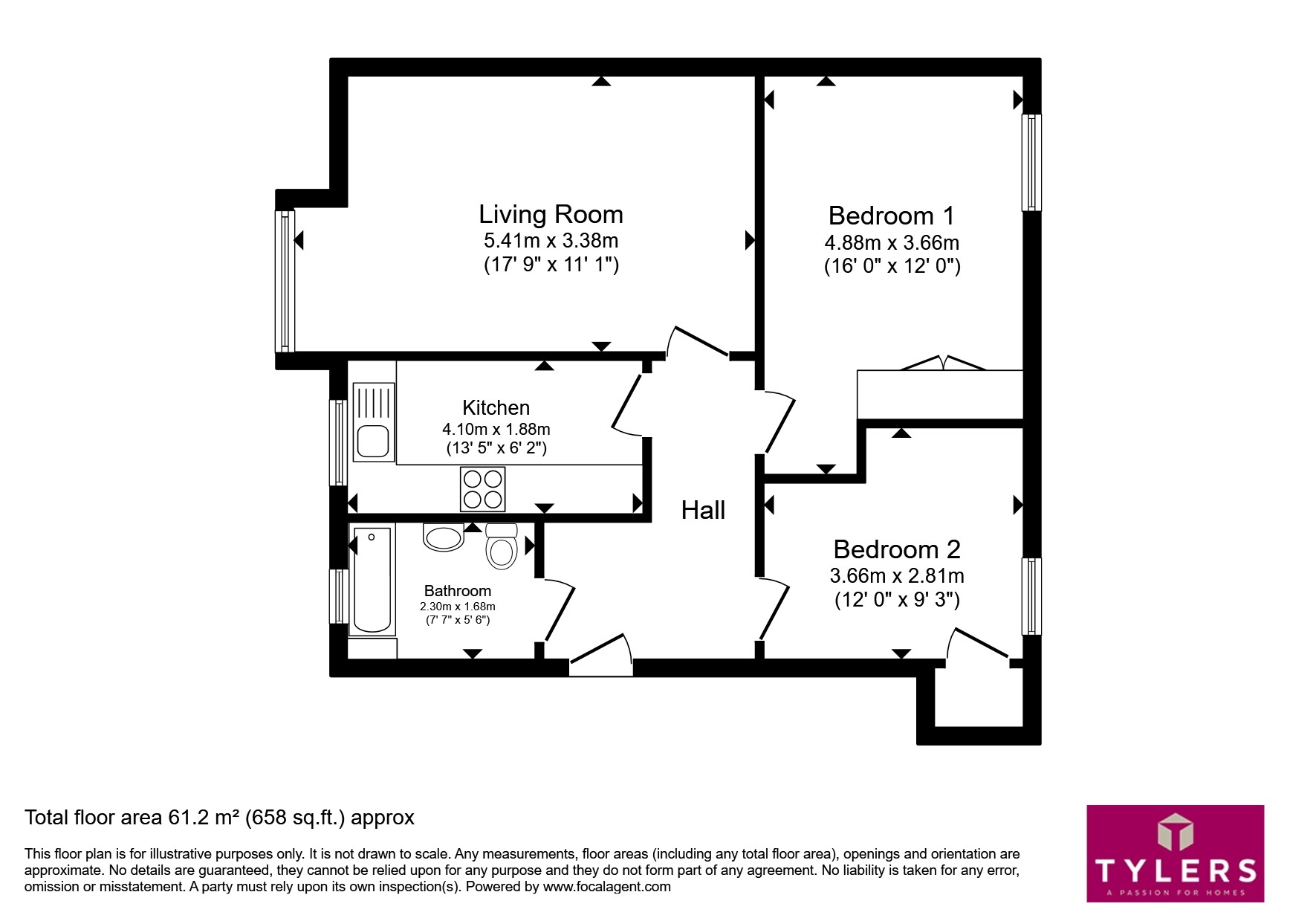1, Chaucer Apartments, Broad Street, Cambridge floorplan