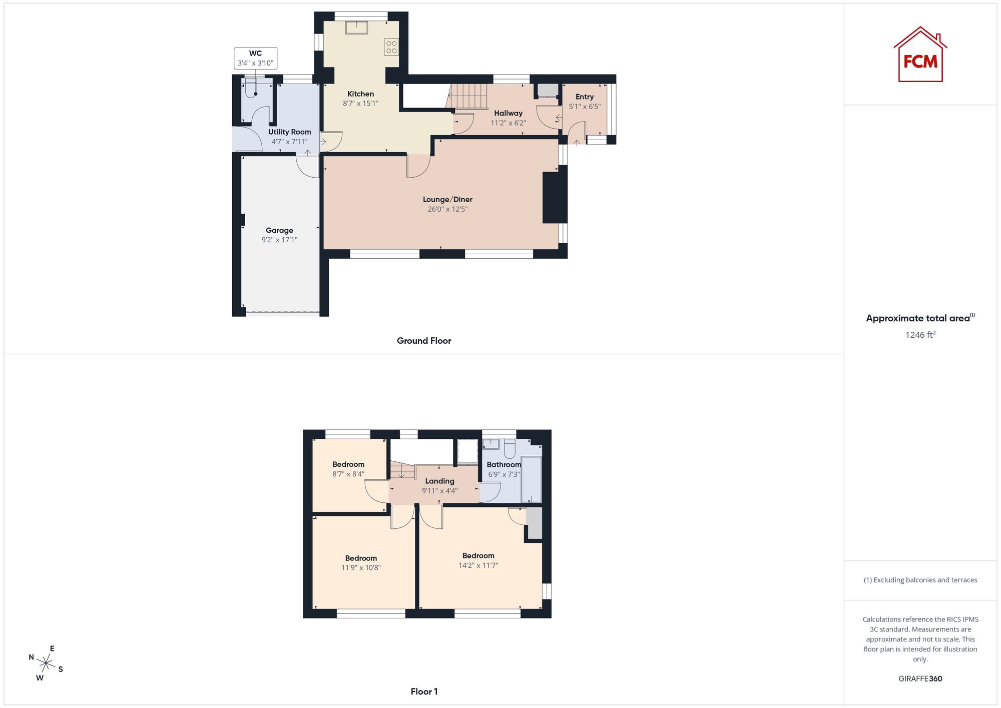 54 Whitestiles, Workington floorplan