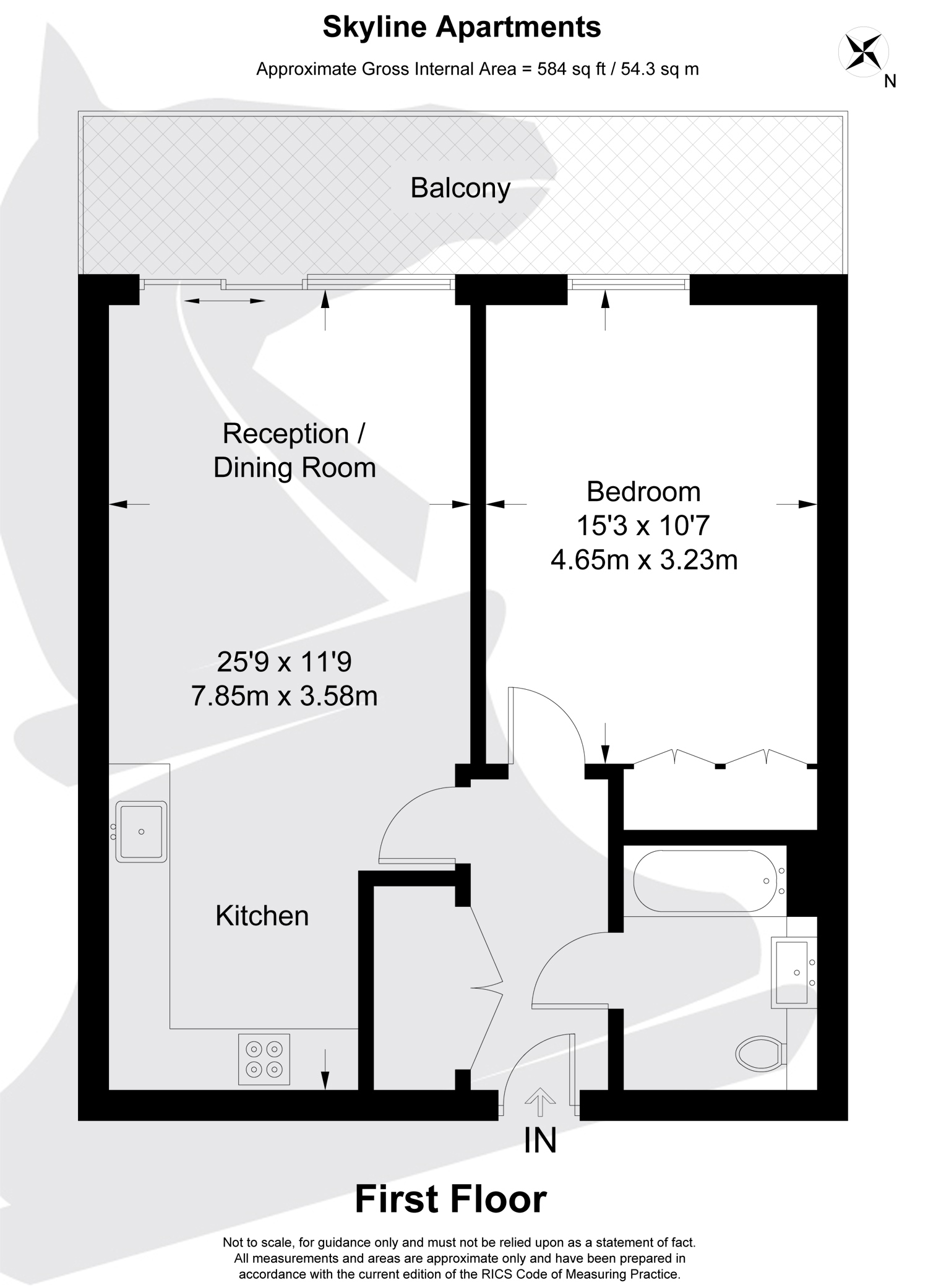 1 Bedrooms Flat to rent in Skyline Apartments, Devan Grove, London N4