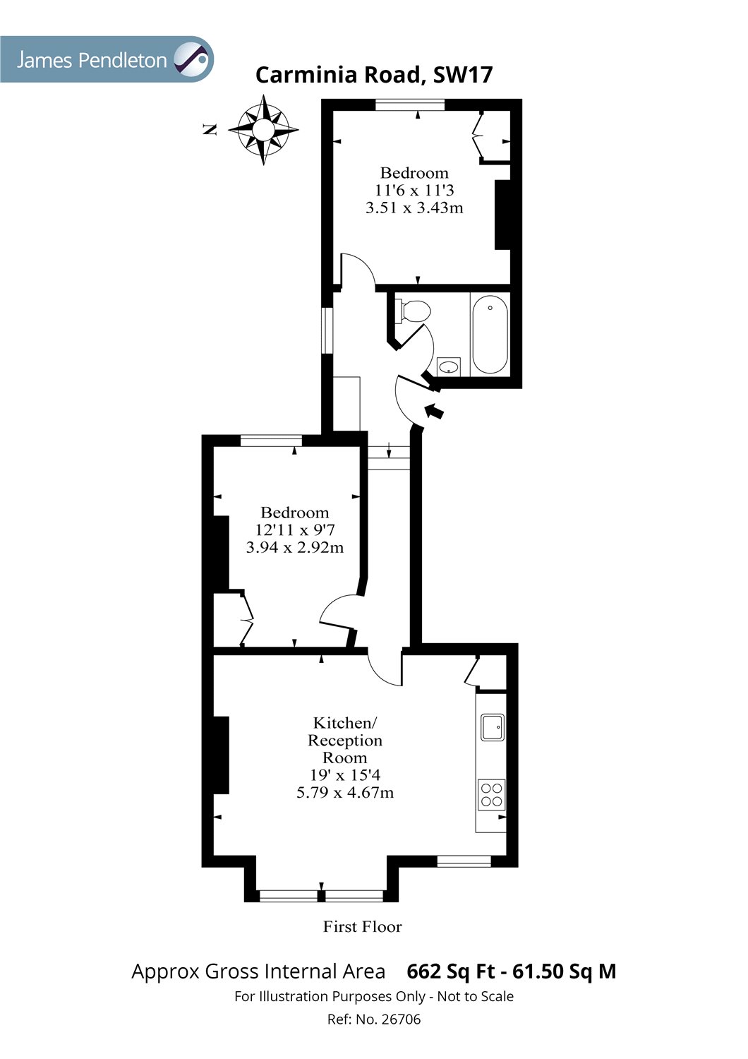 2 Bedrooms Flat to rent in Carminia Road, Balham, London SW17