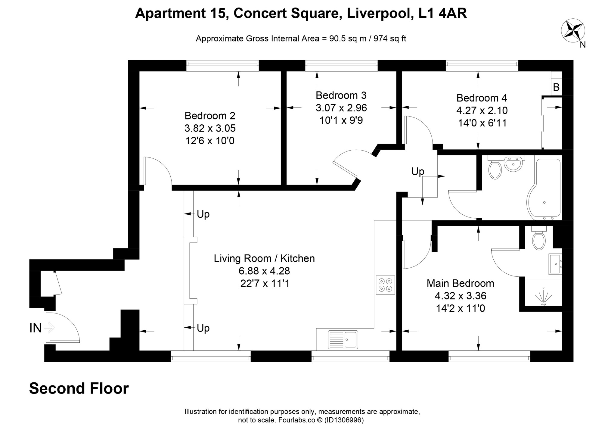 15, Concert Square Apartments, Liverpool floorplan