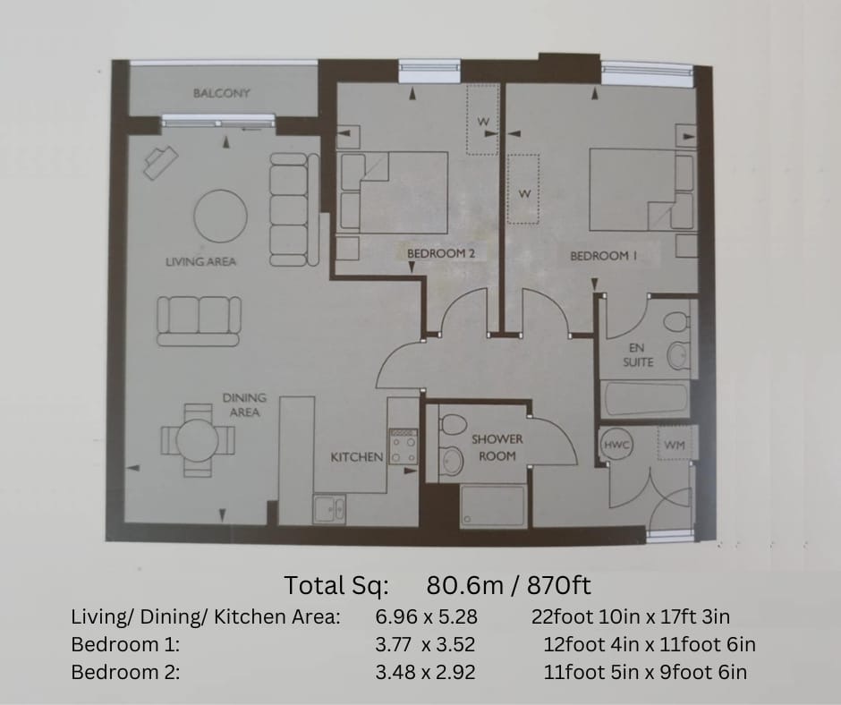 Apartment 144/Building 50, Argyll Road, Woolwich floorplan
