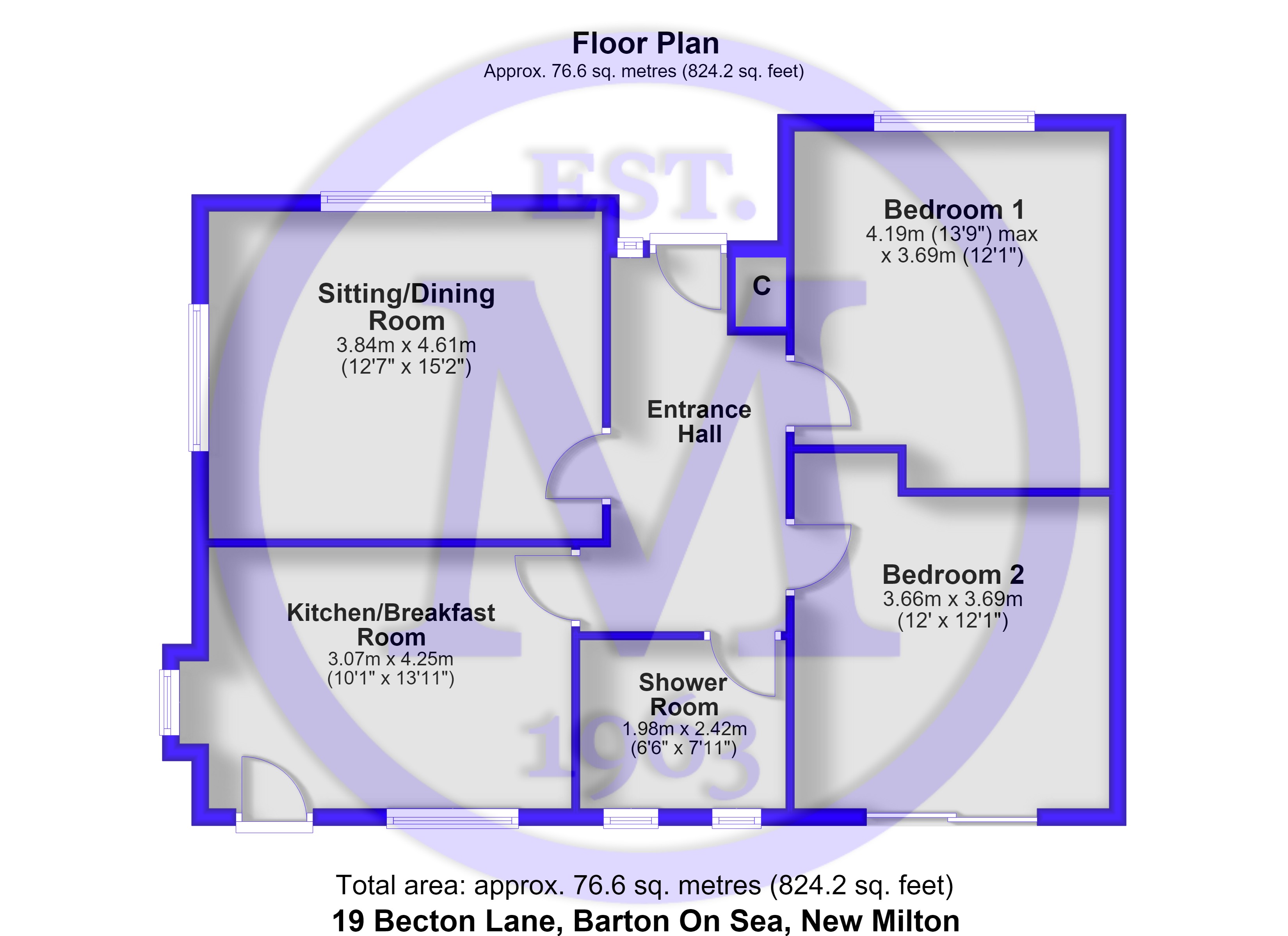 19 Becton Lane & 4 Fenleigh Close,, Becton Lane & Fenleigh Close, New Milton floorplan