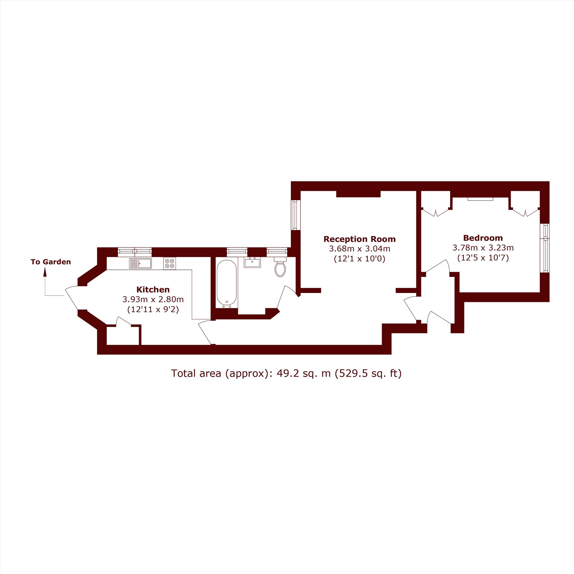 Ground Floor Flat, 116, Glengall Road, London floorplan