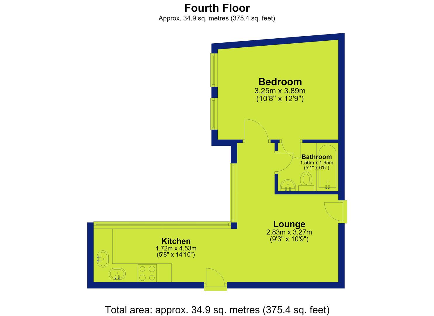 Apartment 25, 32, Stoney Street, Nottingham floorplan