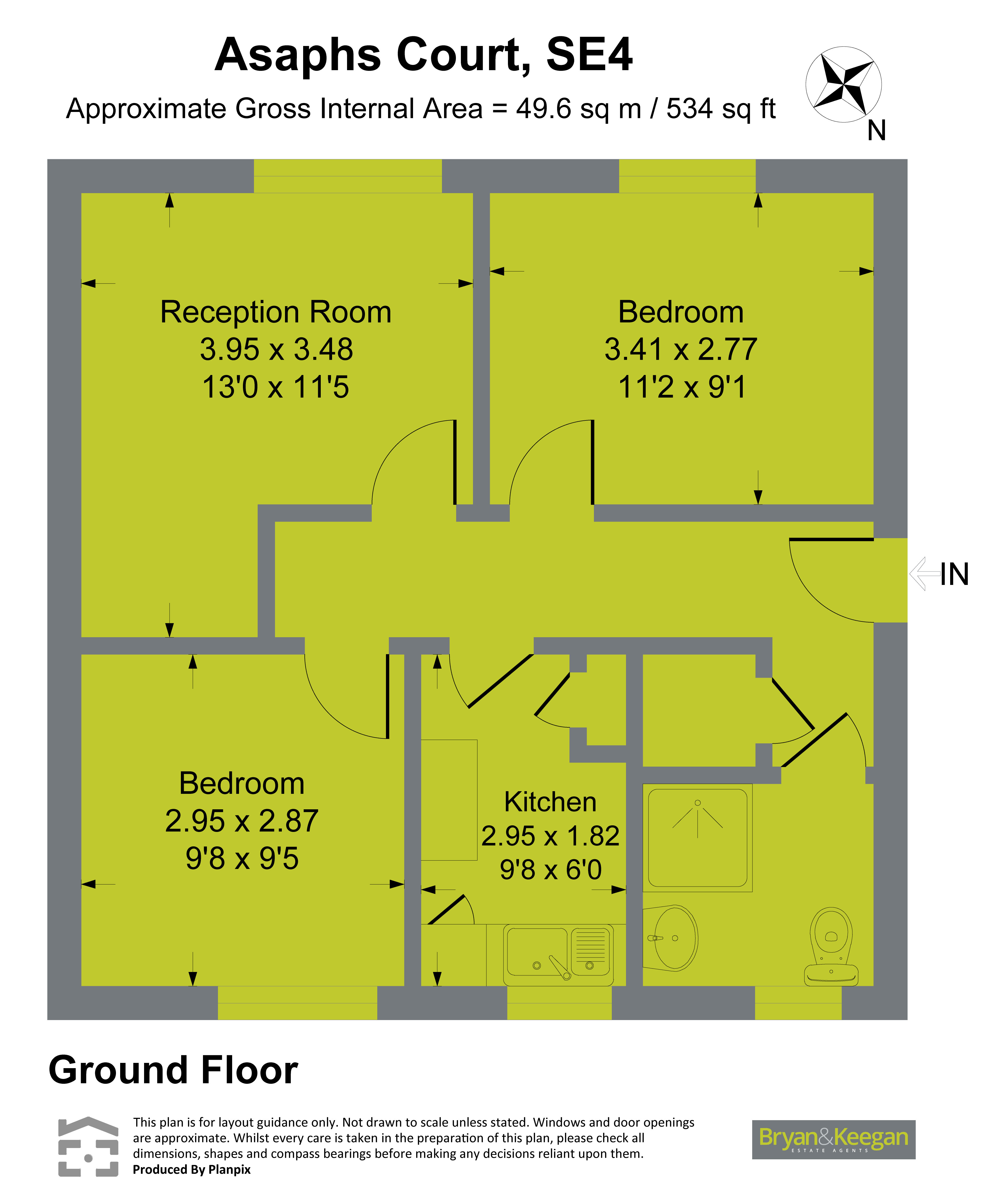 Flat 2, St. Asaphs Court,, St. Asaph Road, London floorplan
