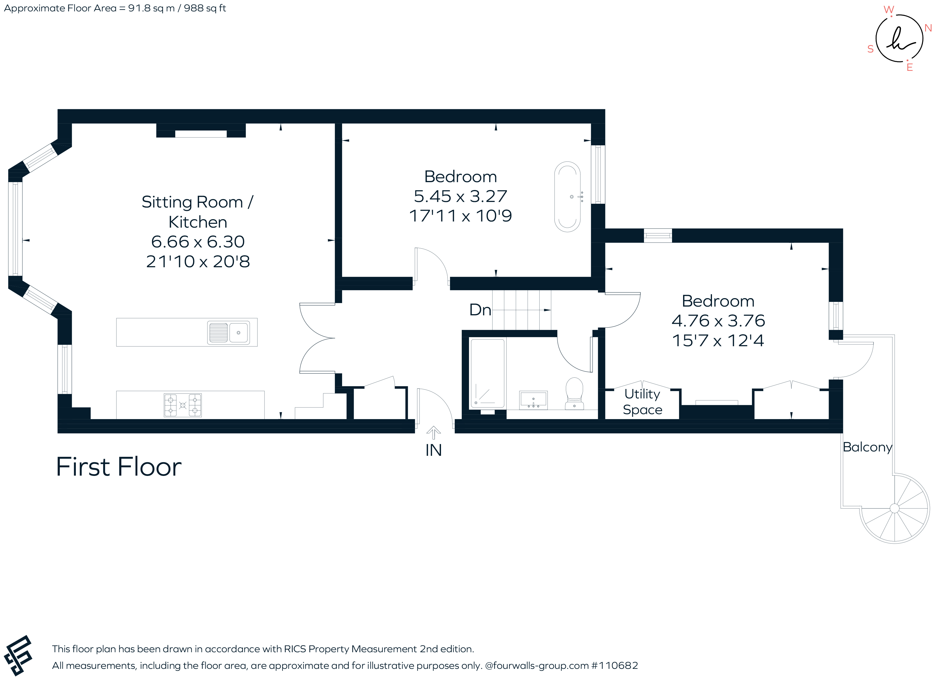 Flat 6, 165-167, Kingsway, Hove floorplan