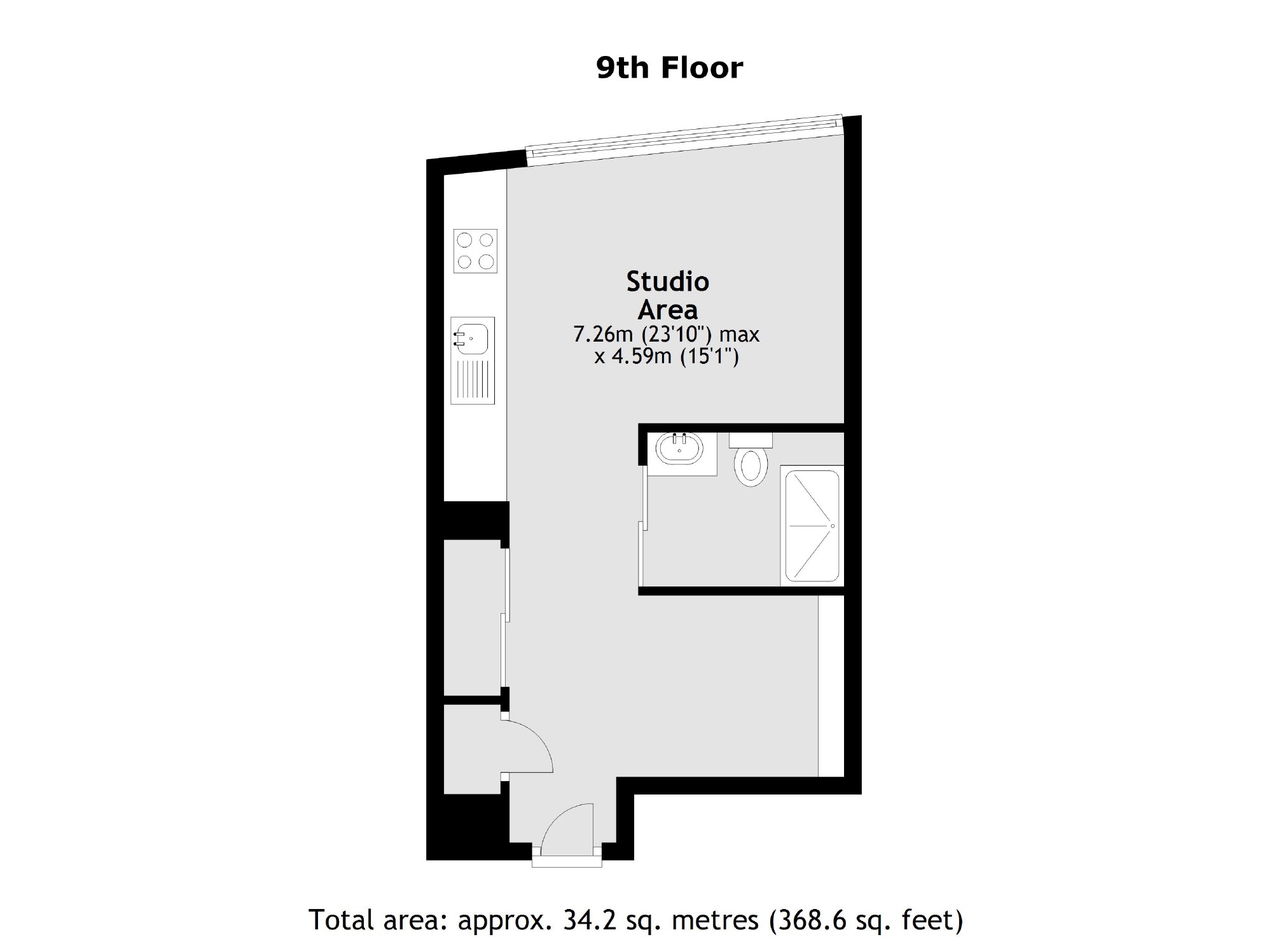 Flat 907, Ontario Tower, 4, Fairmont Avenue, London floorplan