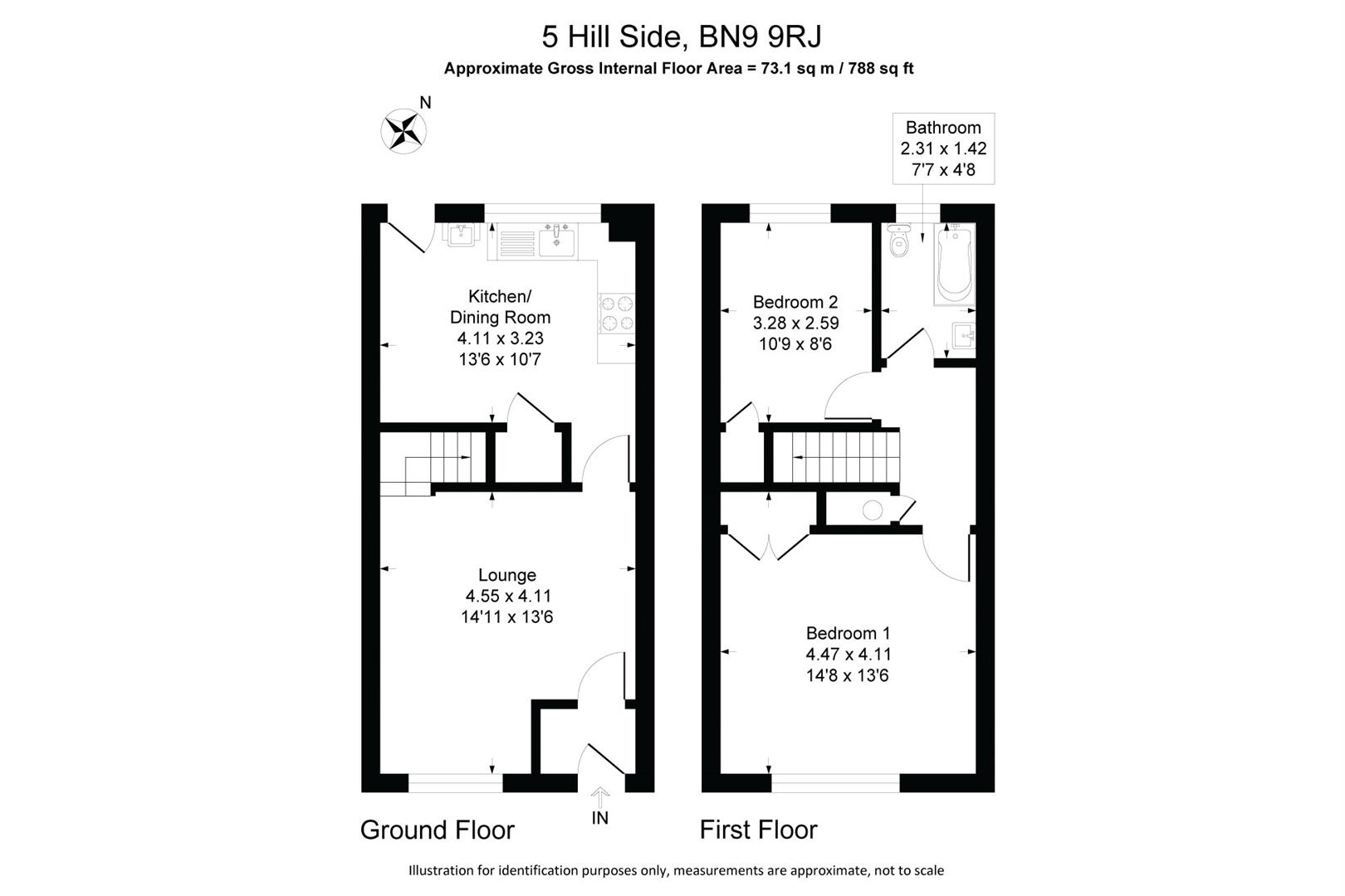 5, Hill Side, Newhaven floorplan