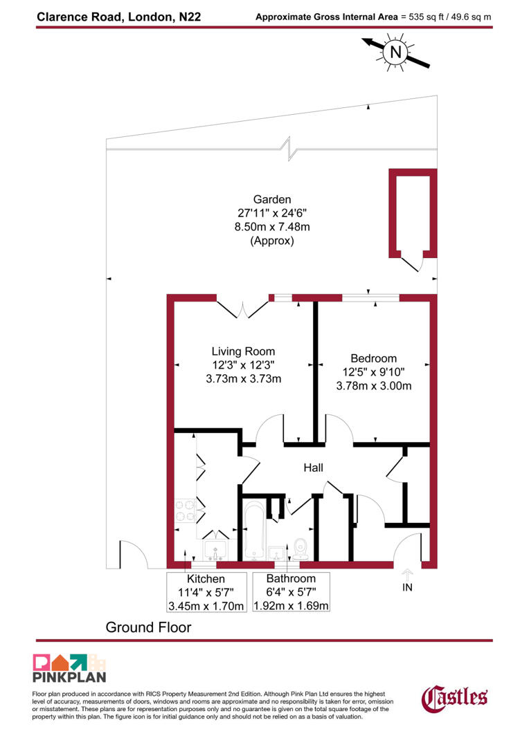 68, Clarence Road, London floorplan