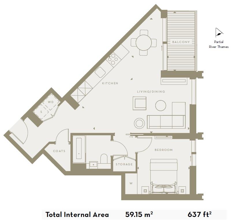 2 Bedrooms Flat for sale in The Dumont, Albert Embankment, Nine Elms, London SE1