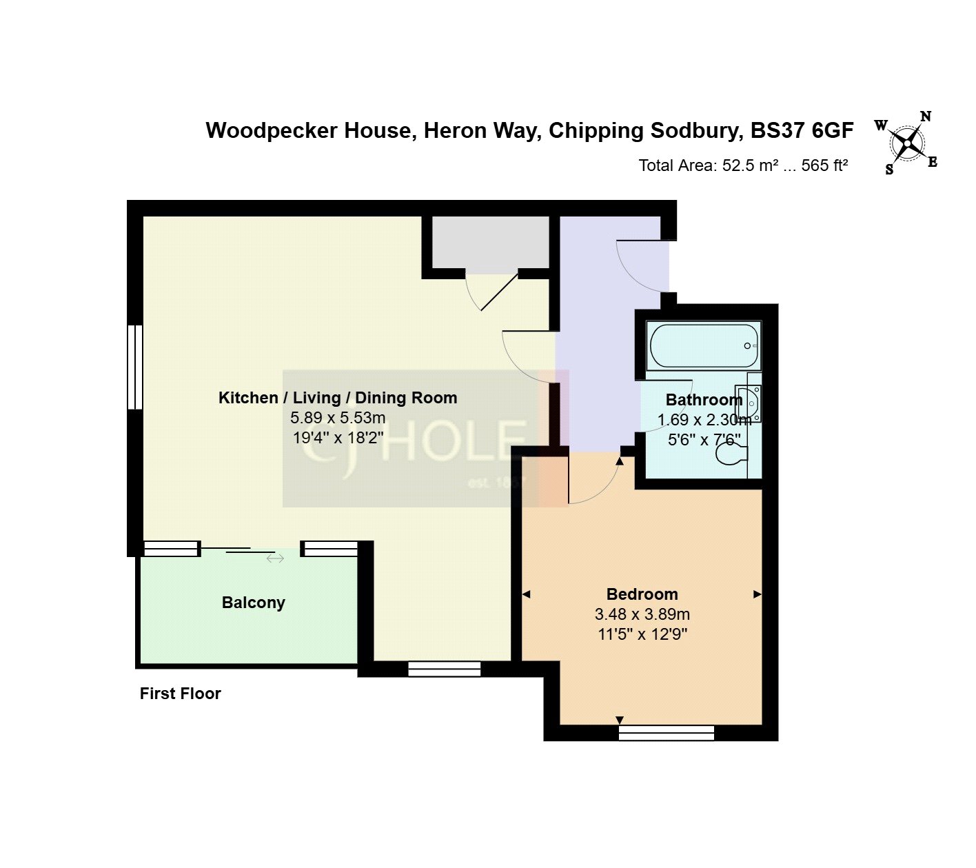 Flat 3, Woodpecker House,, Heron Way, Bristol floorplan