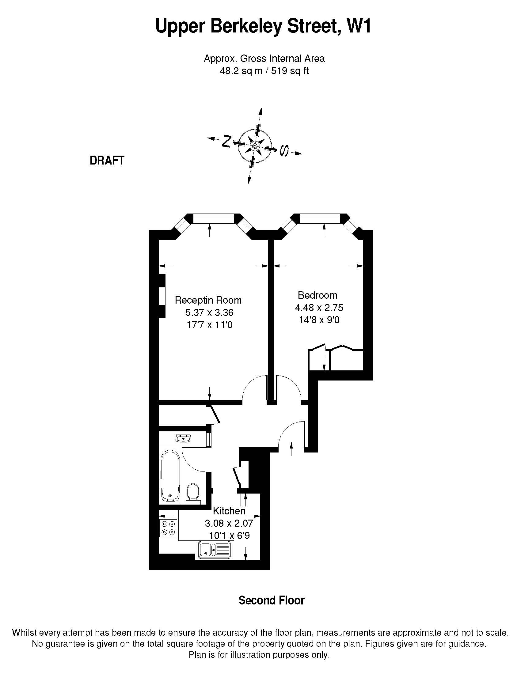 1 Bedrooms Flat to rent in Upper Berkeley Street, Marble Arch W1H