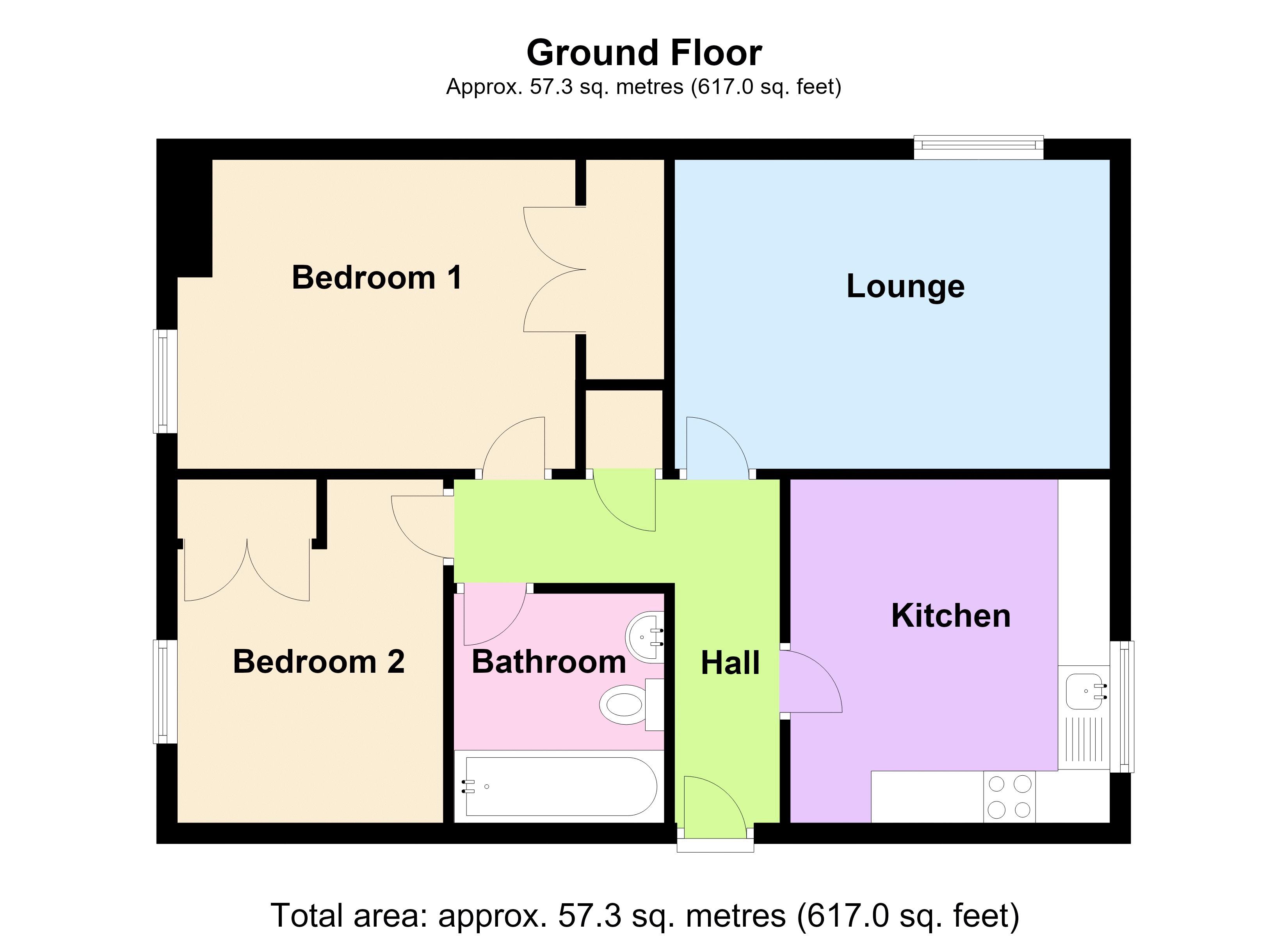 Flat 1 Oakwood House, Conigre, Trowbridge floorplan