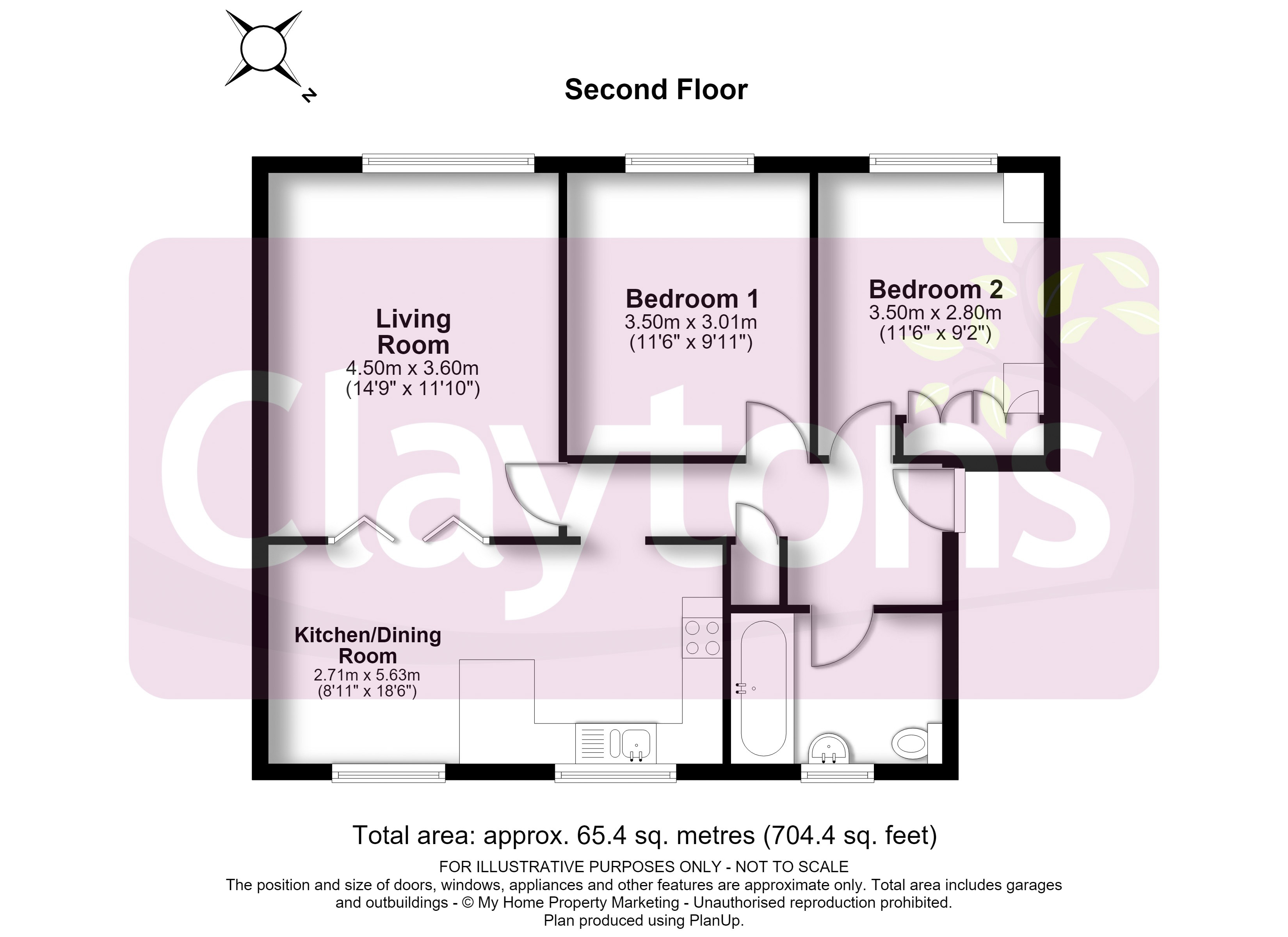 Flat 28 Ellwood Court, Ellwood Gardens, Watford floorplan
