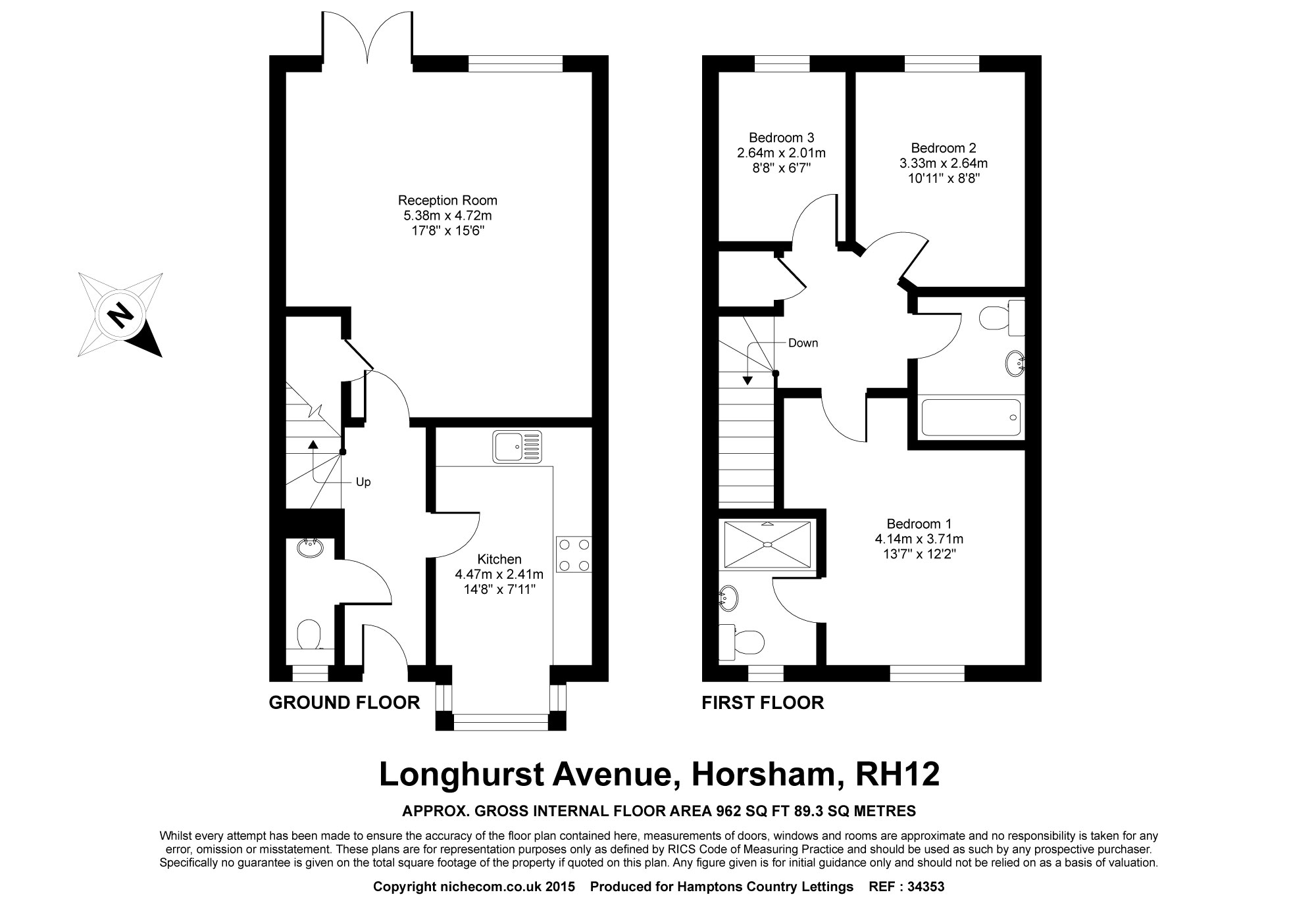 3 Bedrooms Terraced house to rent in Longhurst Avenue, Horsham RH12