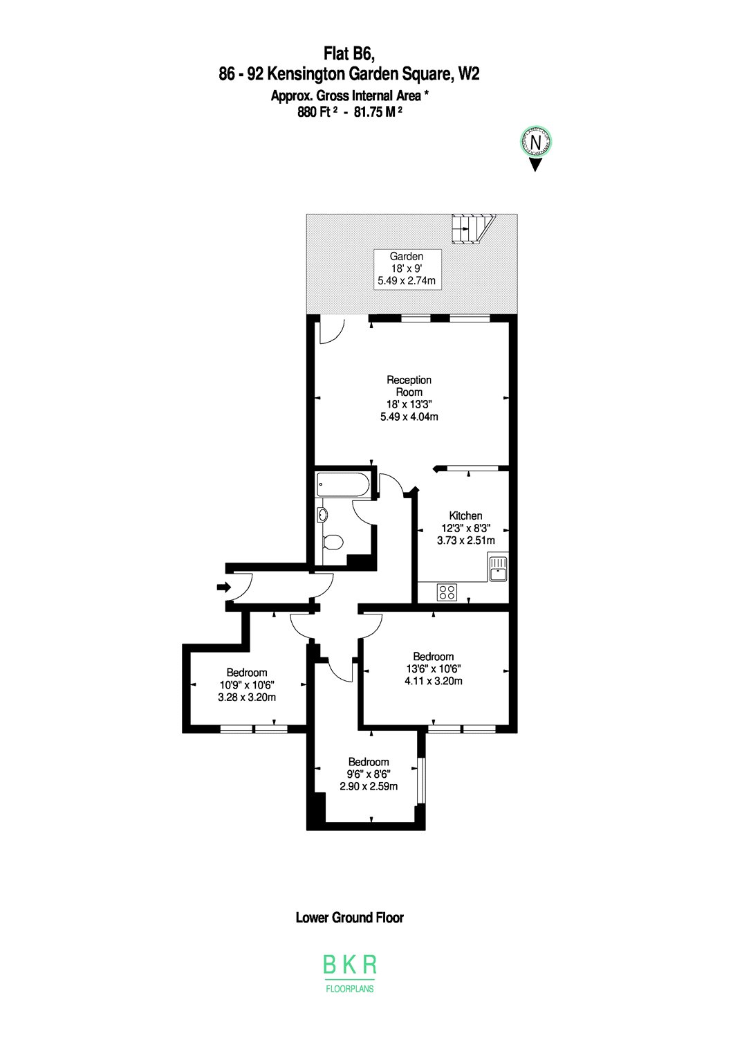 3 Bedrooms Flat to rent in Kensington Garden Square, Bayswater, London W2