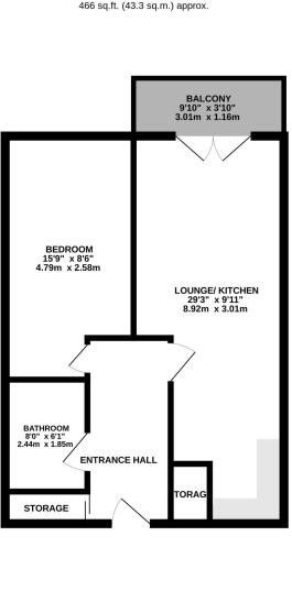 Cardinal Building,Flat 613, Station Approach, Hayes floorplan