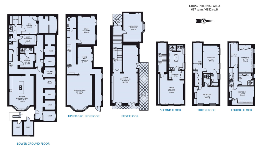 7 Bedrooms Terraced house to rent in Queensberry Place, London SW7