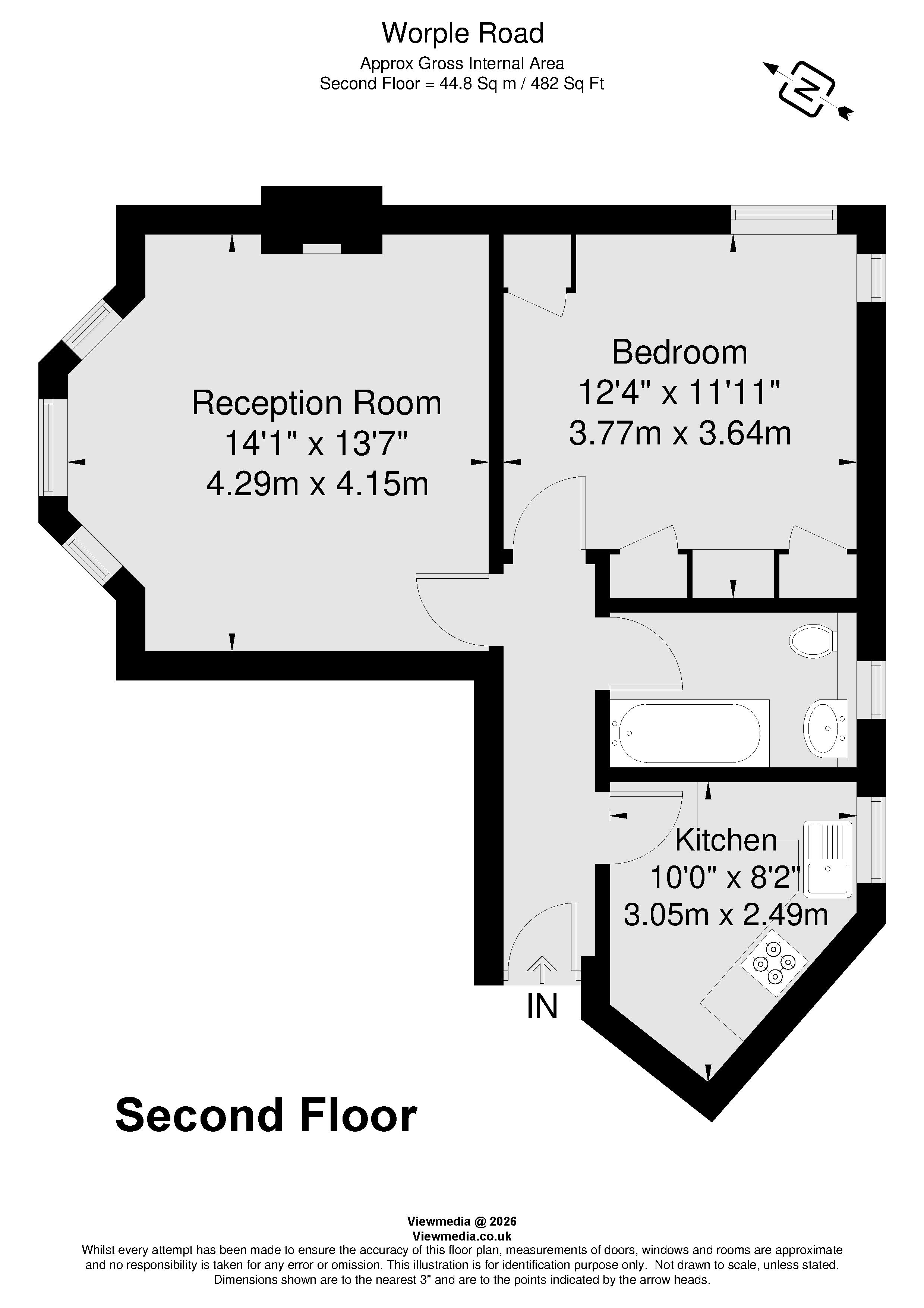 Flat 8, Worple Court, 34, Worple Road, London floorplan