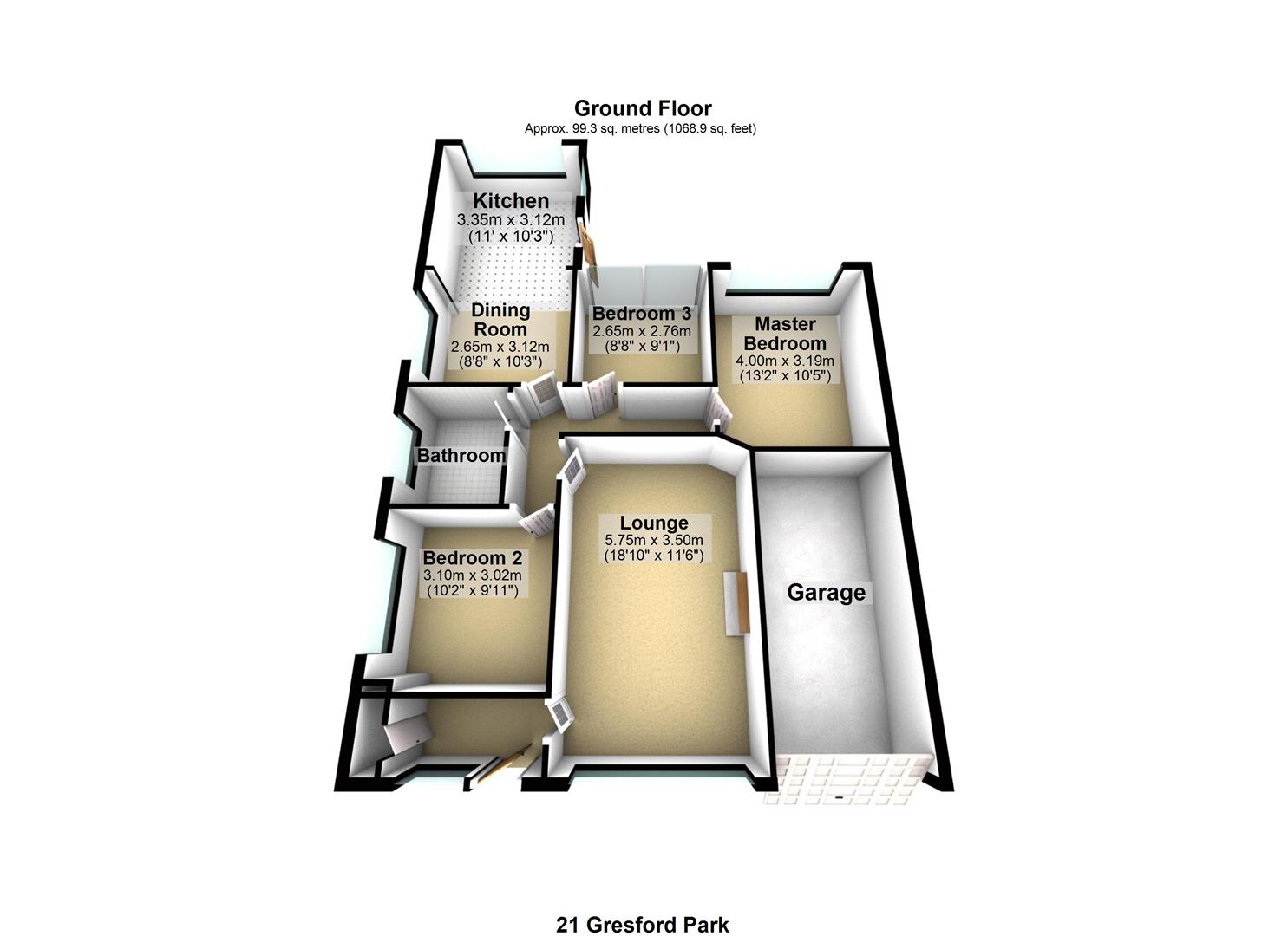 Gresford Park, Gresford, Wrexham LL12, 3 bedroom semidetached bungalow