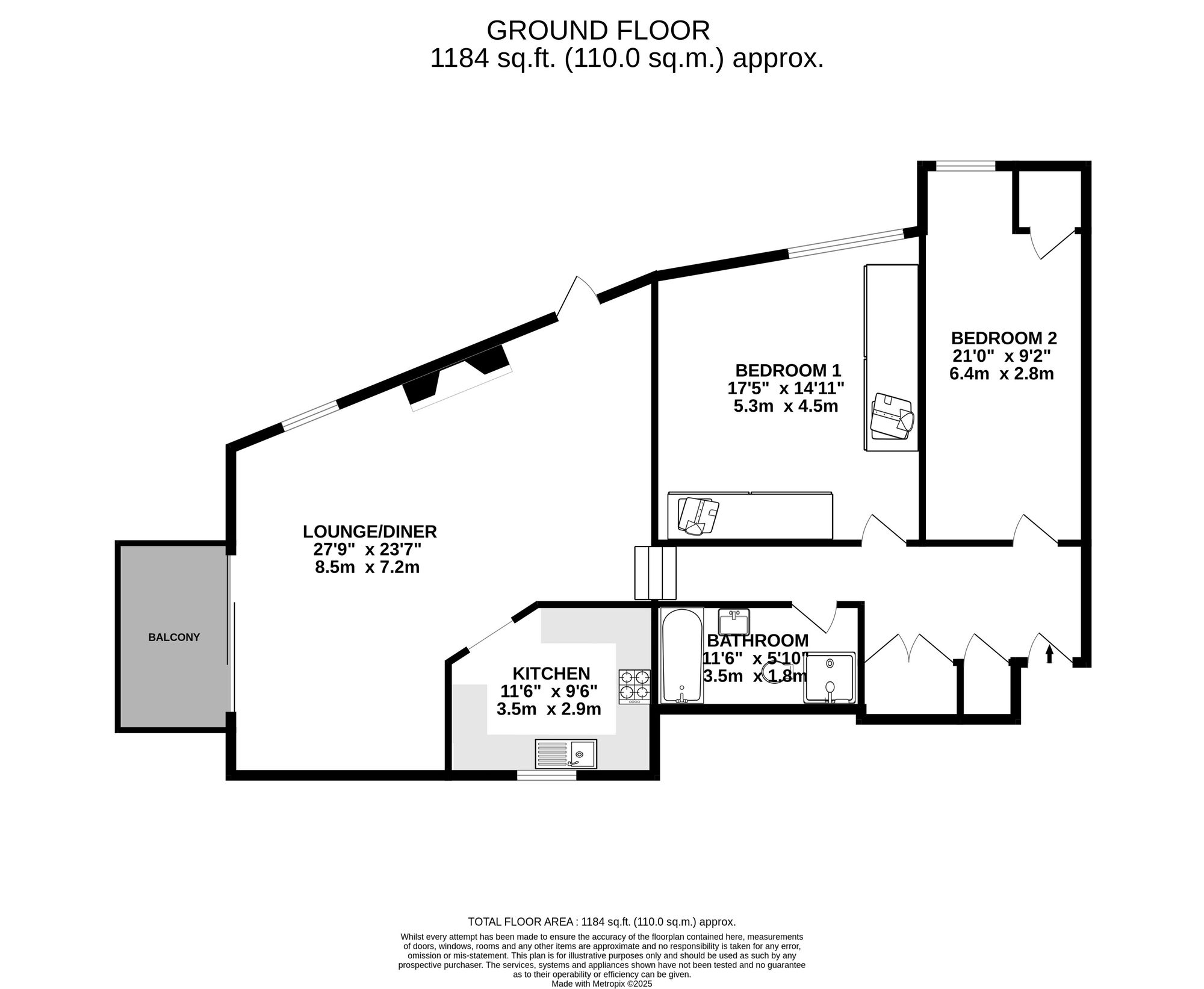 Flat 3, Barclay Court Oakfield Lane, Dartford floorplan