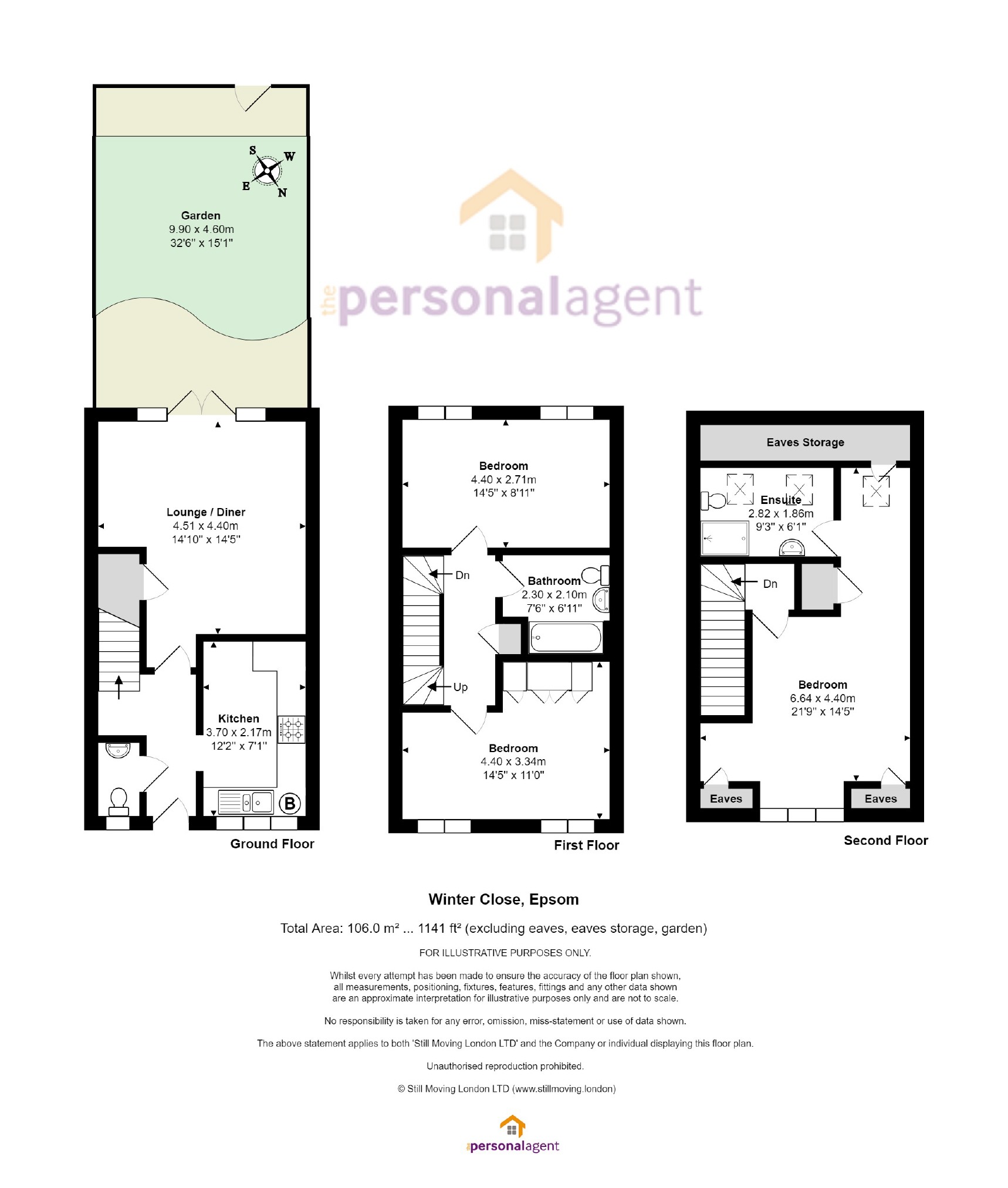 3 Bedrooms Town house for sale in Winter Close, Epsom, Surrey KT17