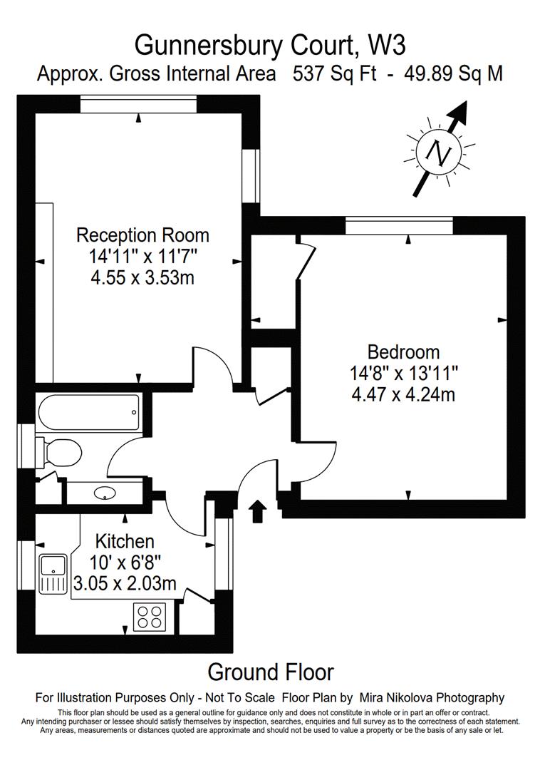 Flat 53, Gunnersbury Court, Bollo Lane, London floorplan