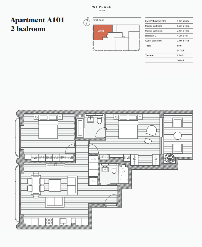 W1 Place - (A101), Great Portland Street, London floorplan