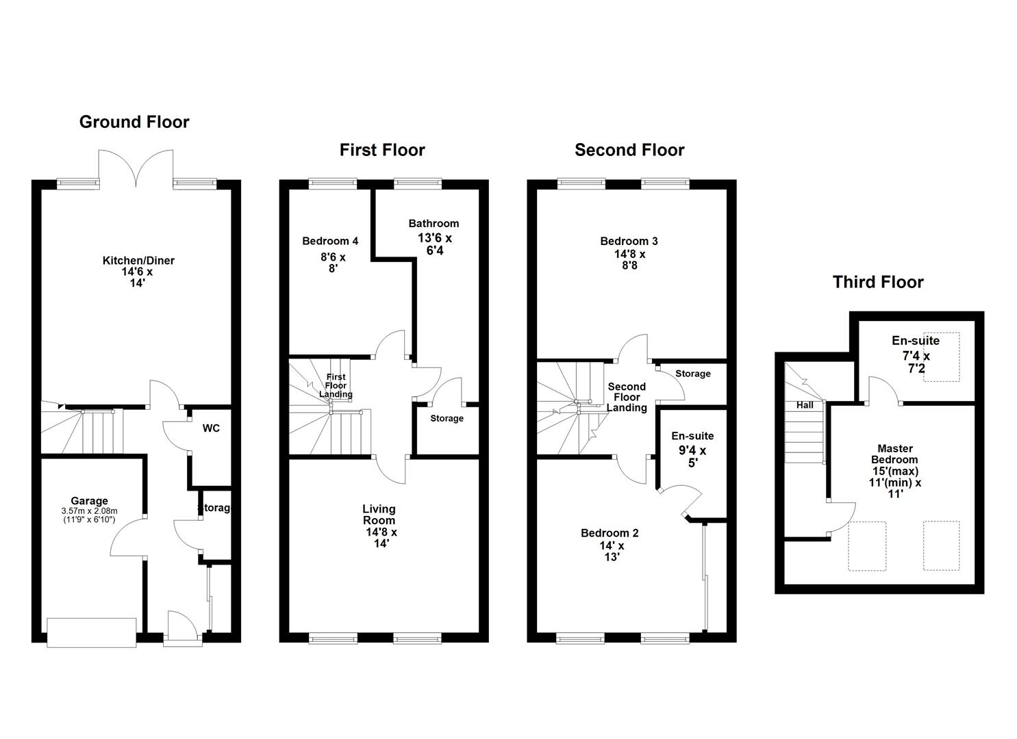 18, Thwaite Close, Corby floorplan