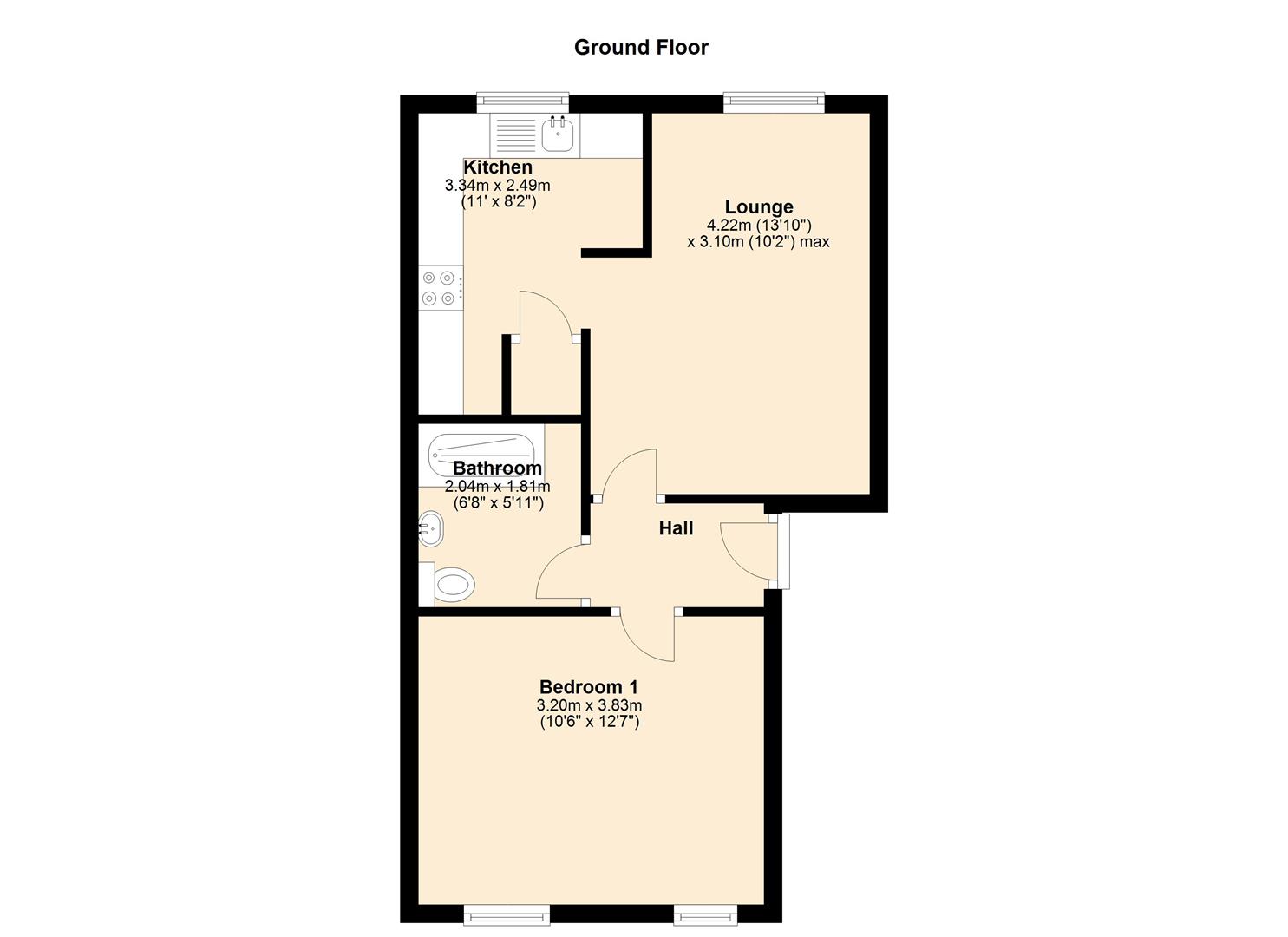 Flat 13, Shorwell Court, Oakhill Road, Purfleet-On-Thames floorplan