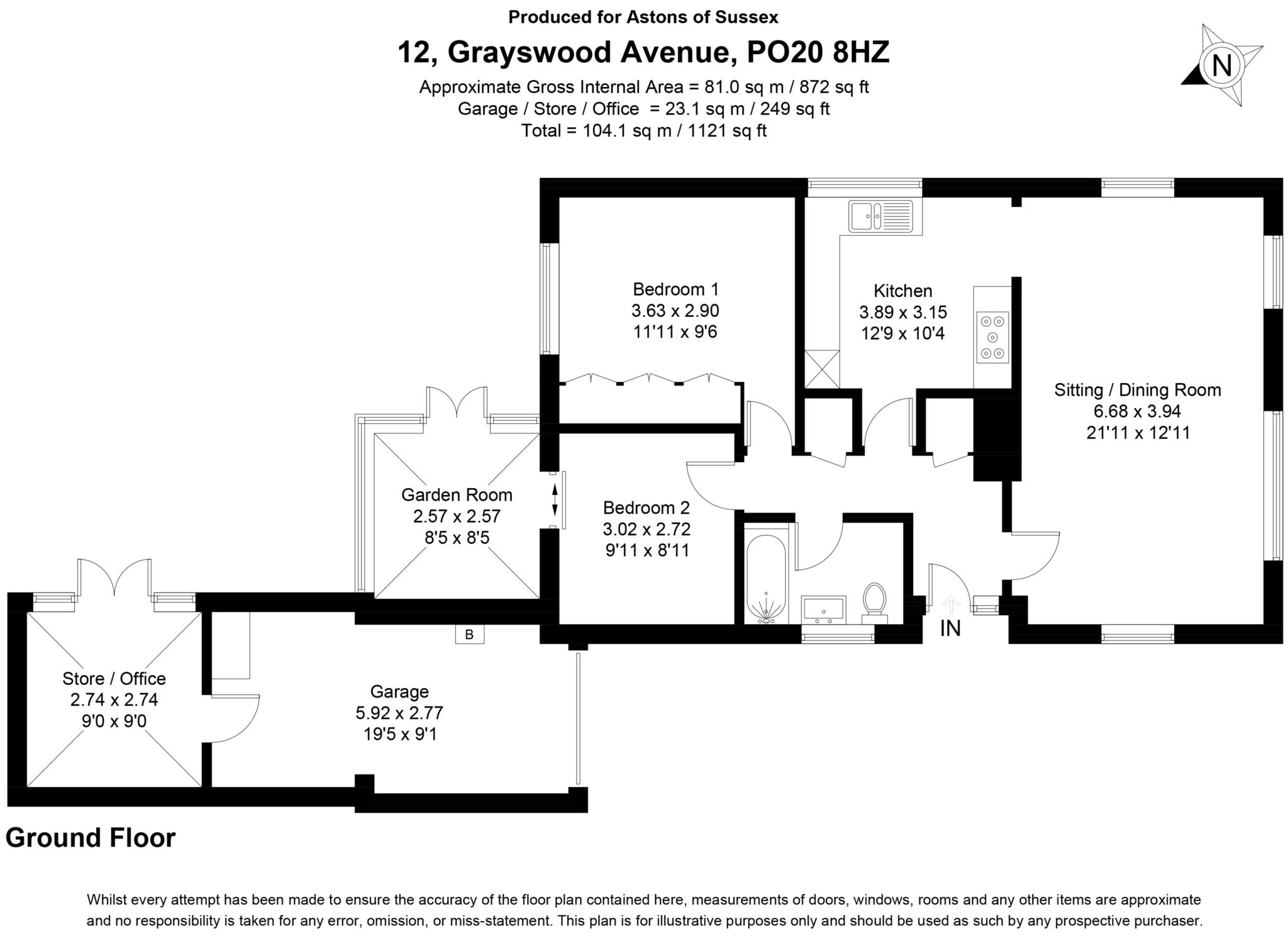 12, Grayswood Avenue, Chichester floorplan