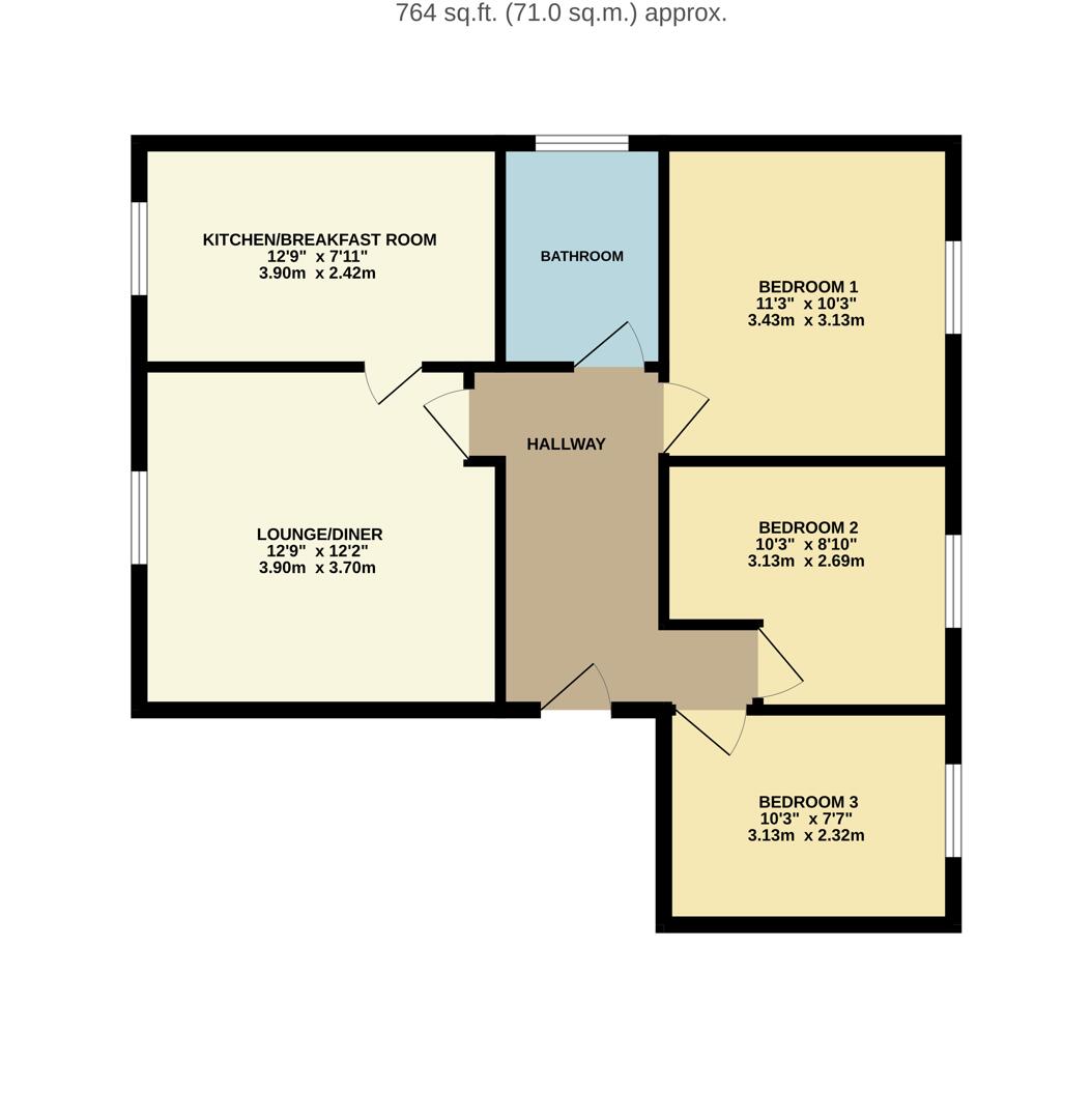 3 Frances Court, Soulbury Road, Leighton Buzzard floorplan