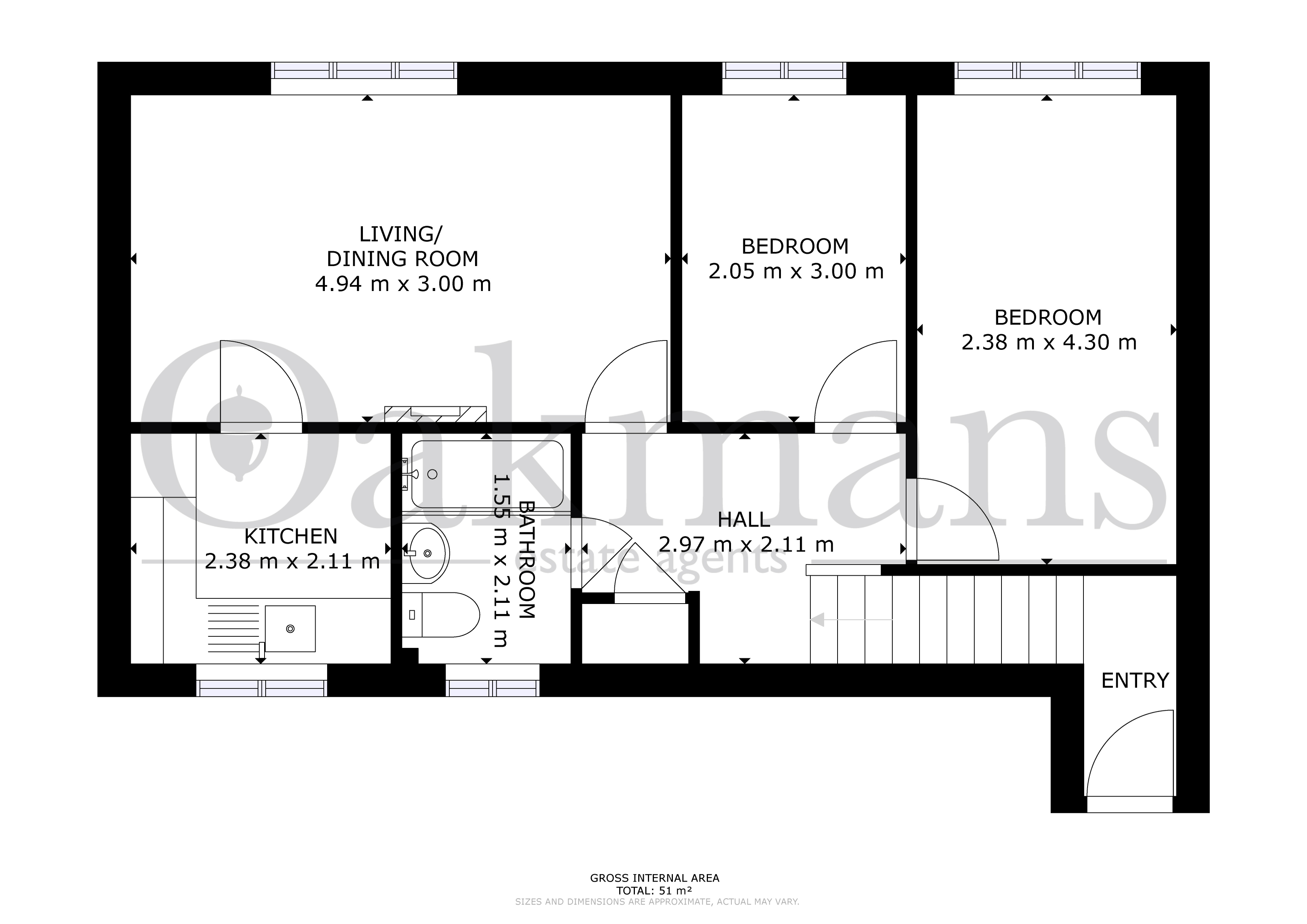 Flat 213, Grosvenor Court, 58, The Green, Birmingham floorplan
