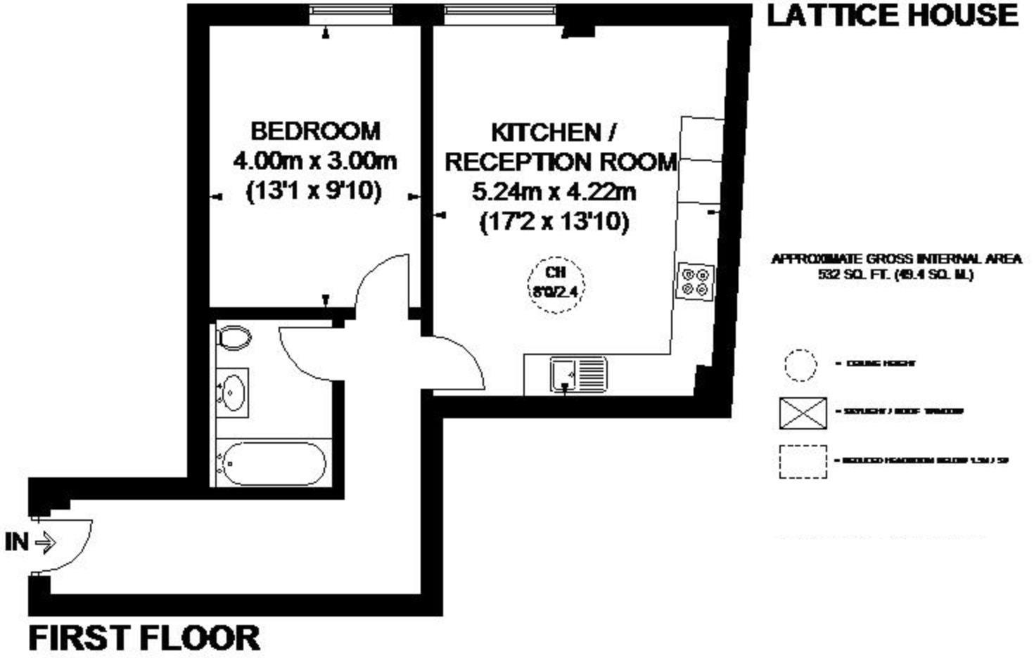 Flat 2, Lattice House, 20 Alie Street, London floorplan