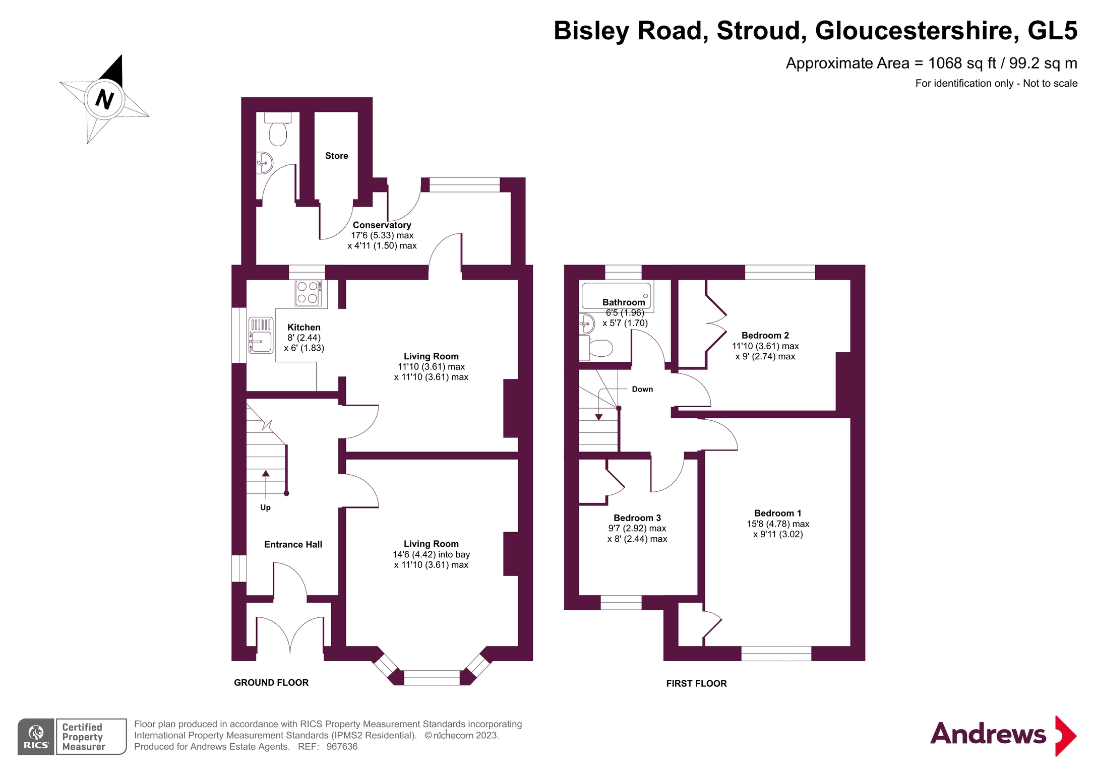 Bisley Road, Stroud, Gloucestershire GL5, 3 bedroom detached house for